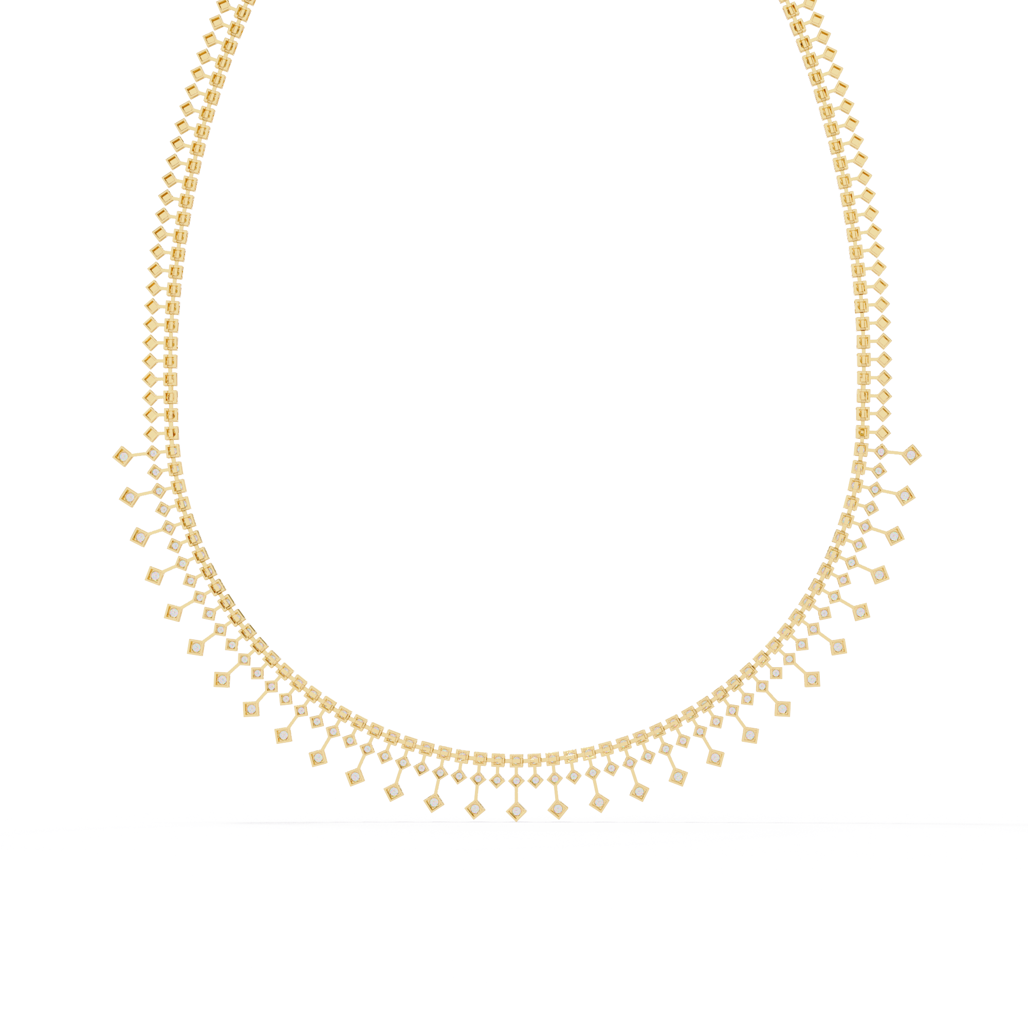 Fabulous With 18k Gold Lab Grown Diamond Necklace For Ladies