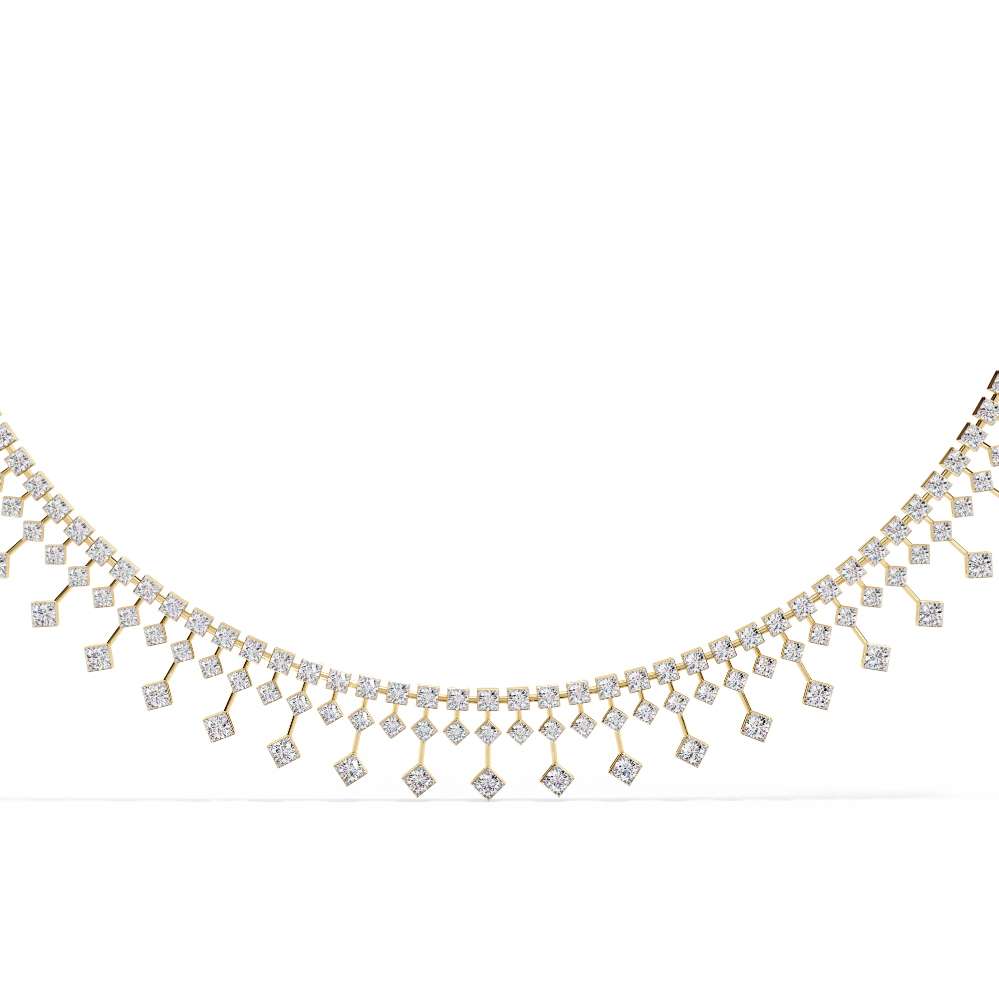 Fabulous With 18k Gold Lab Grown Diamond Necklace For Ladies