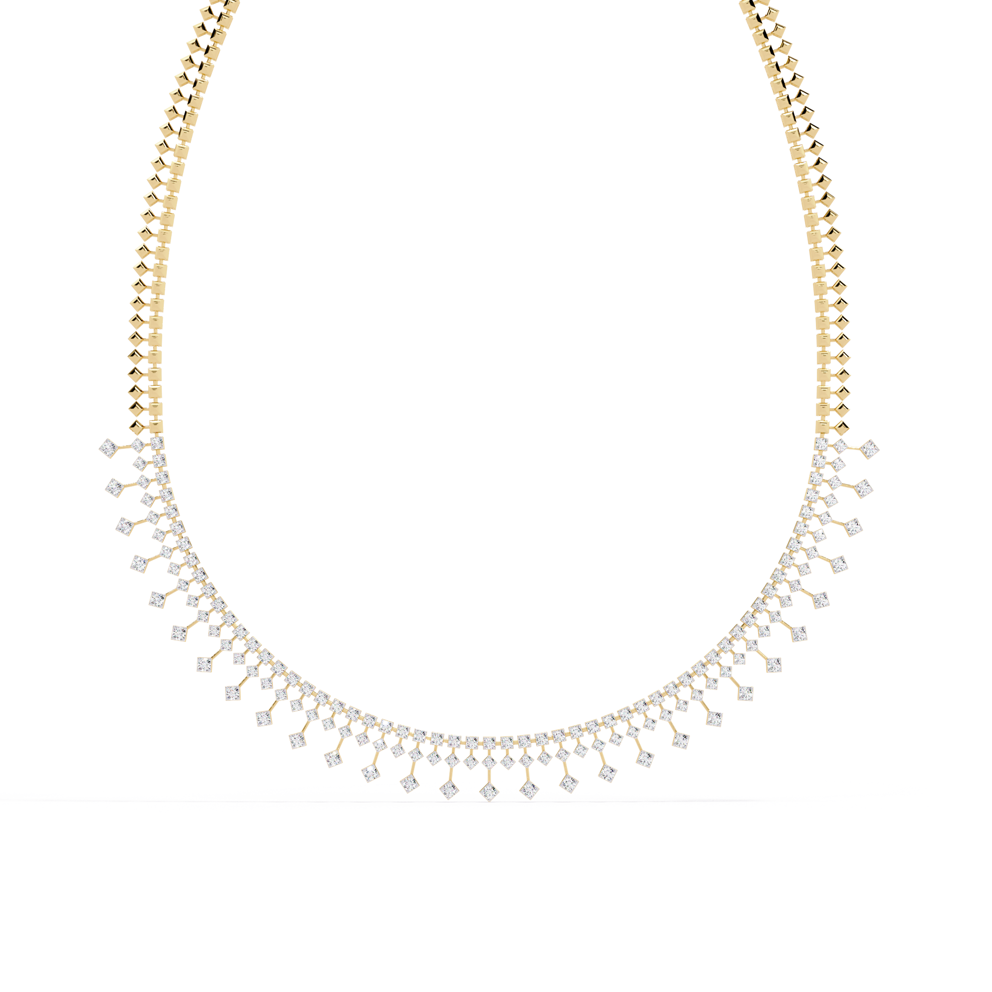 Fabulous With 18k Gold Lab Grown Diamond Necklace For Ladies