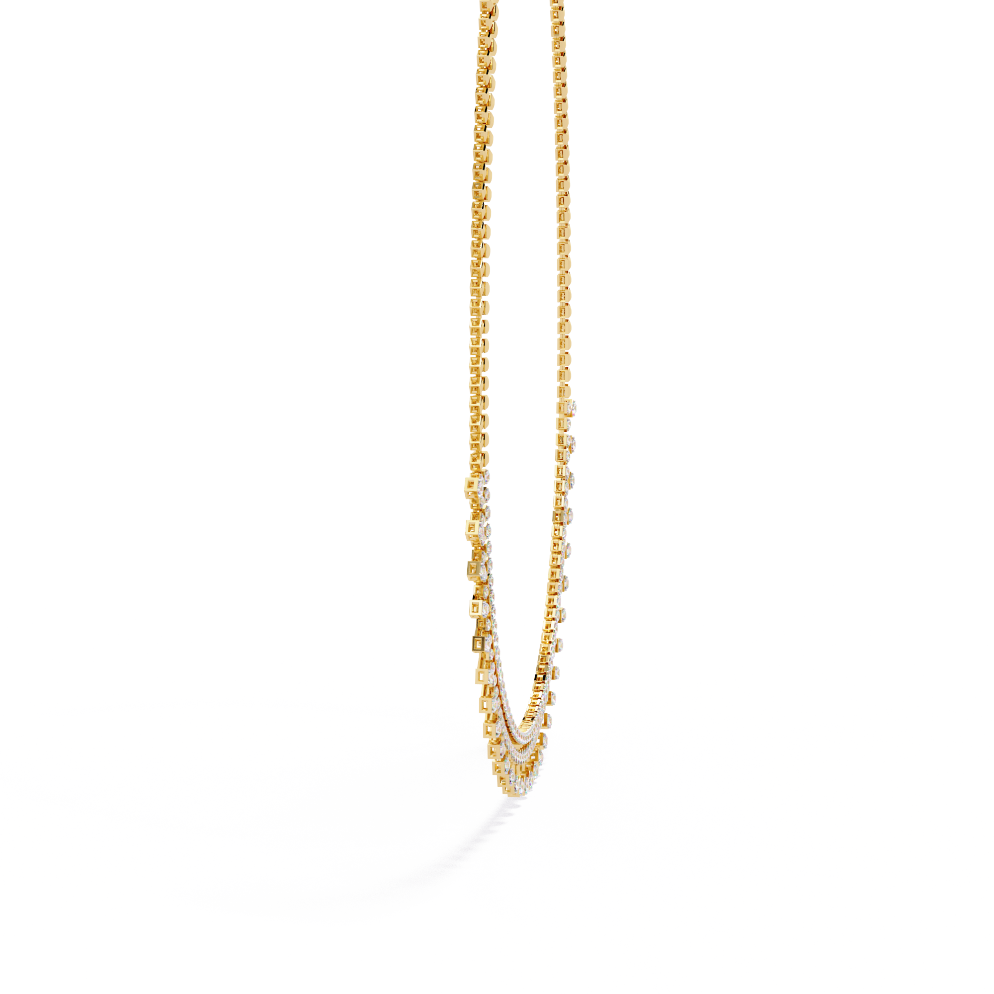 Fabulous With 18k Gold Lab Grown Diamond Necklace For Ladies