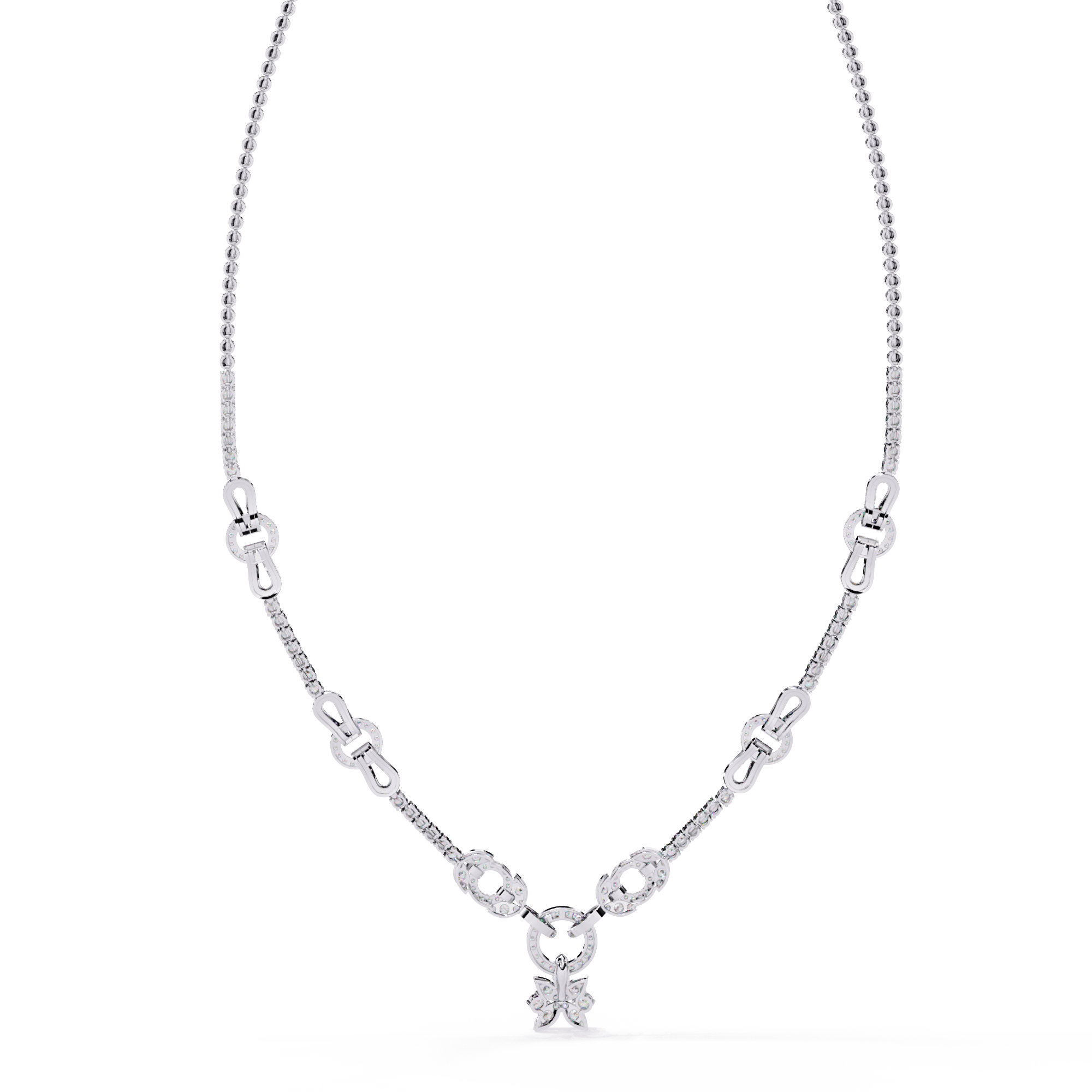 18k Gold Necklace With Lab Grown Diamond  For Ladies