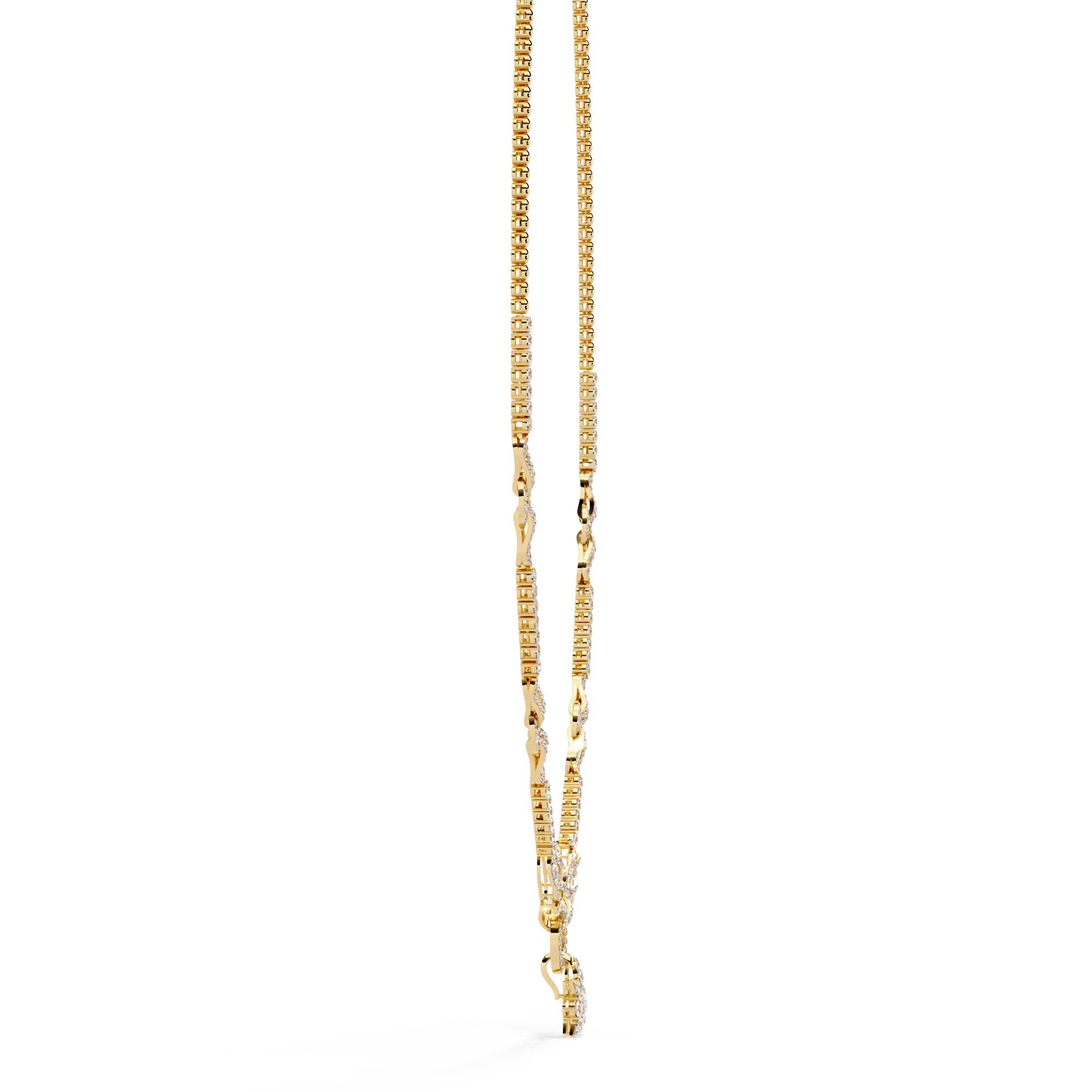 18k Gold Necklace With Lab Grown Diamond  For Ladies
