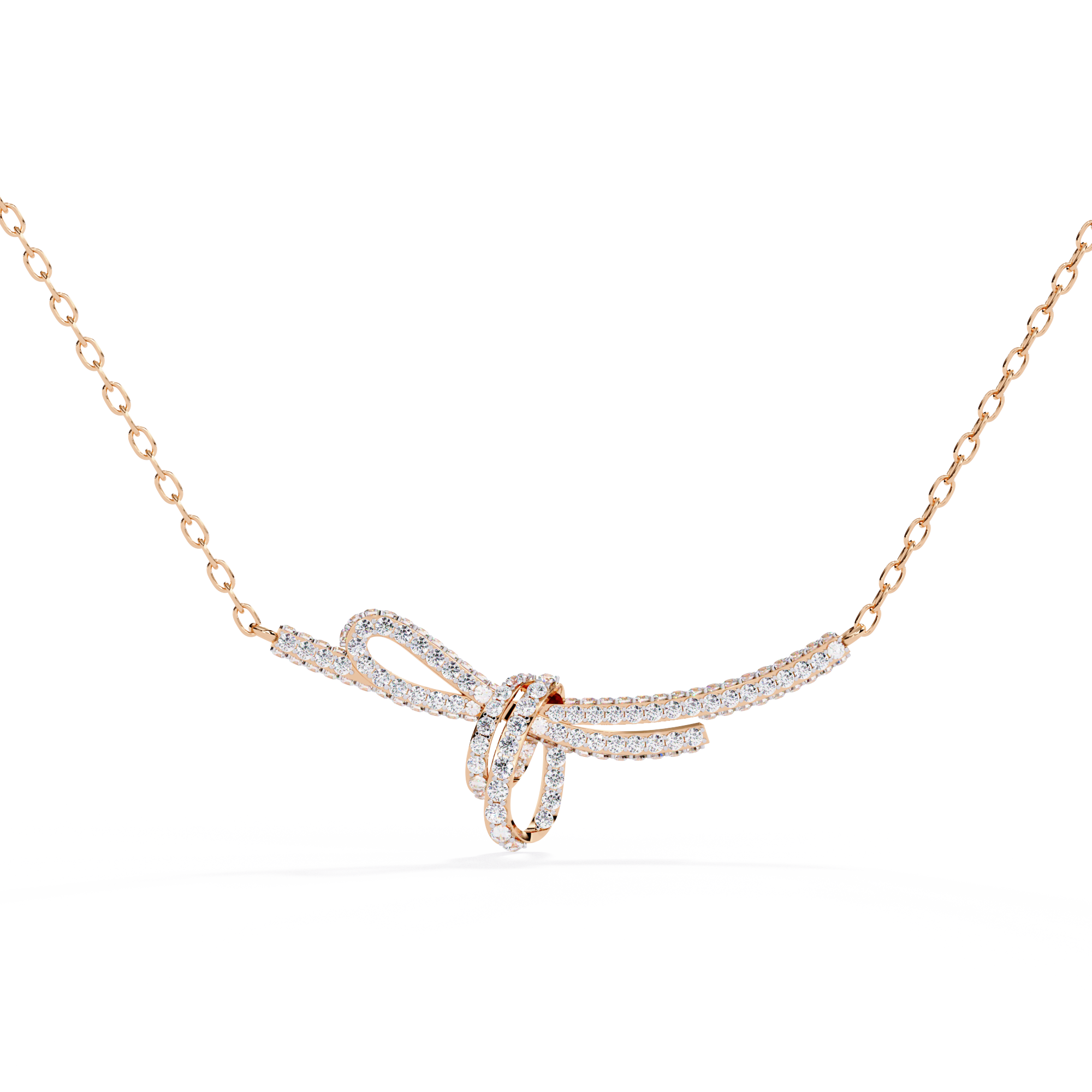 18k Gold Necklace With Lab Grown Diamond  For Ladies