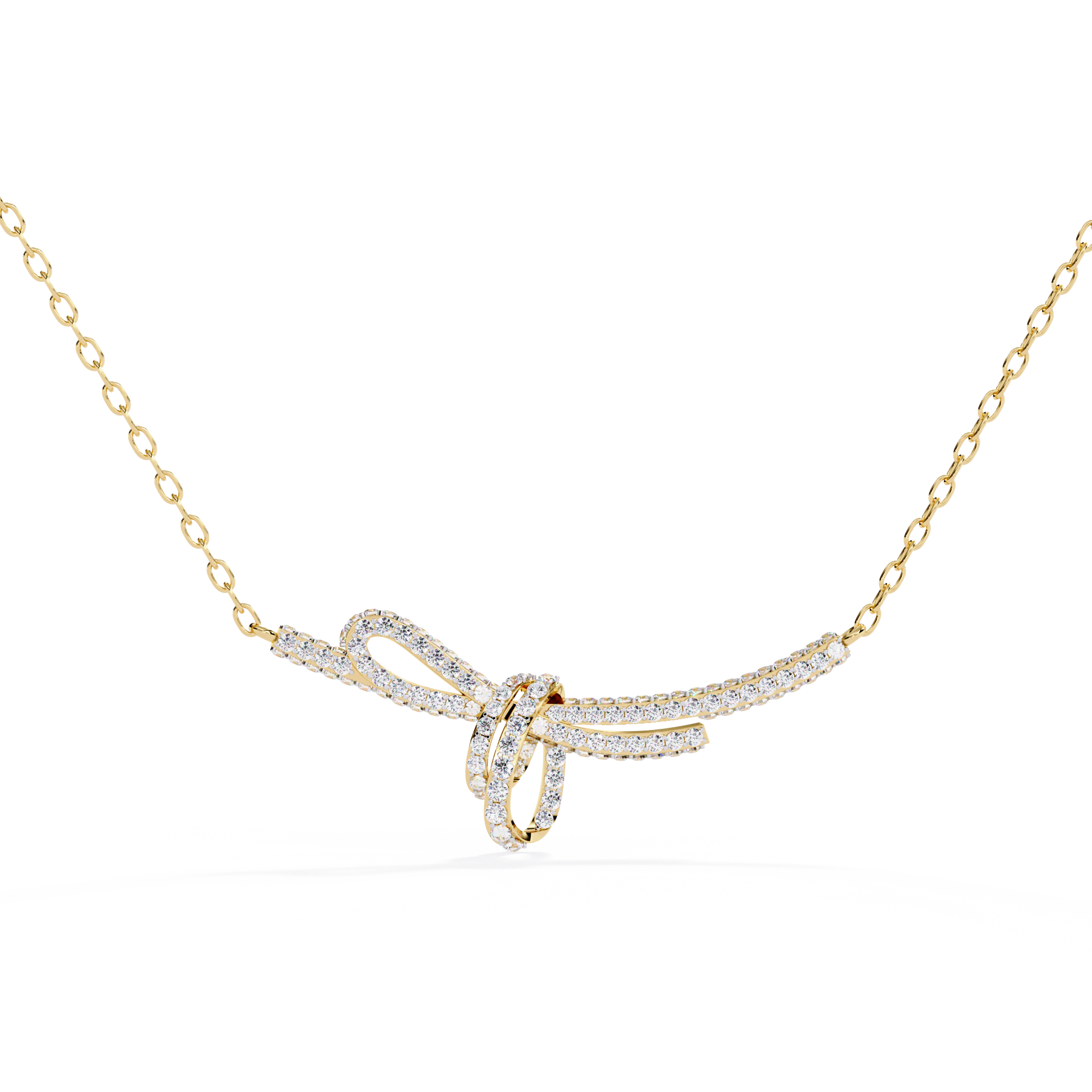 18k Gold Necklace With Lab Grown Diamond  For Ladies