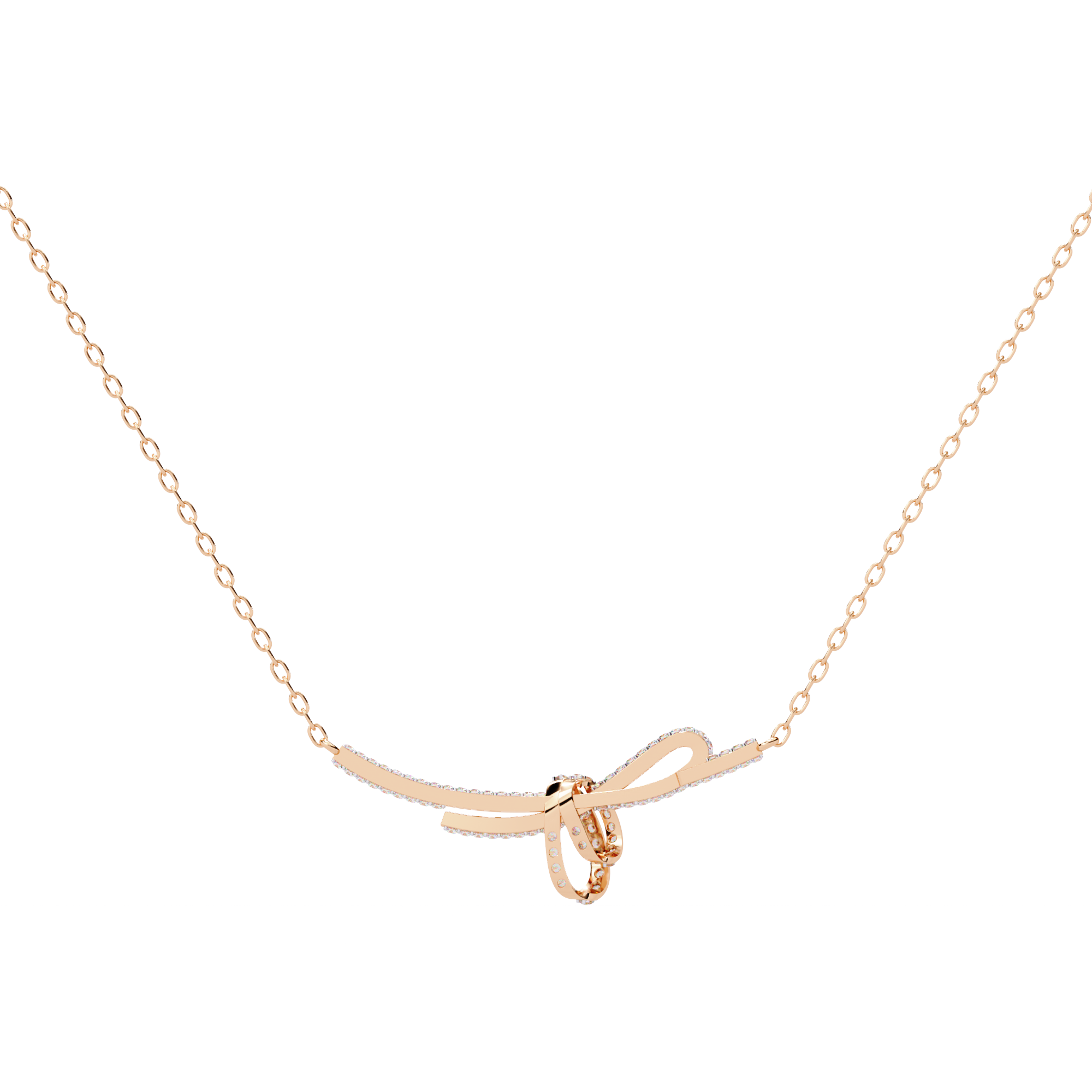18k Gold Necklace With Lab Grown Diamond  For Ladies
