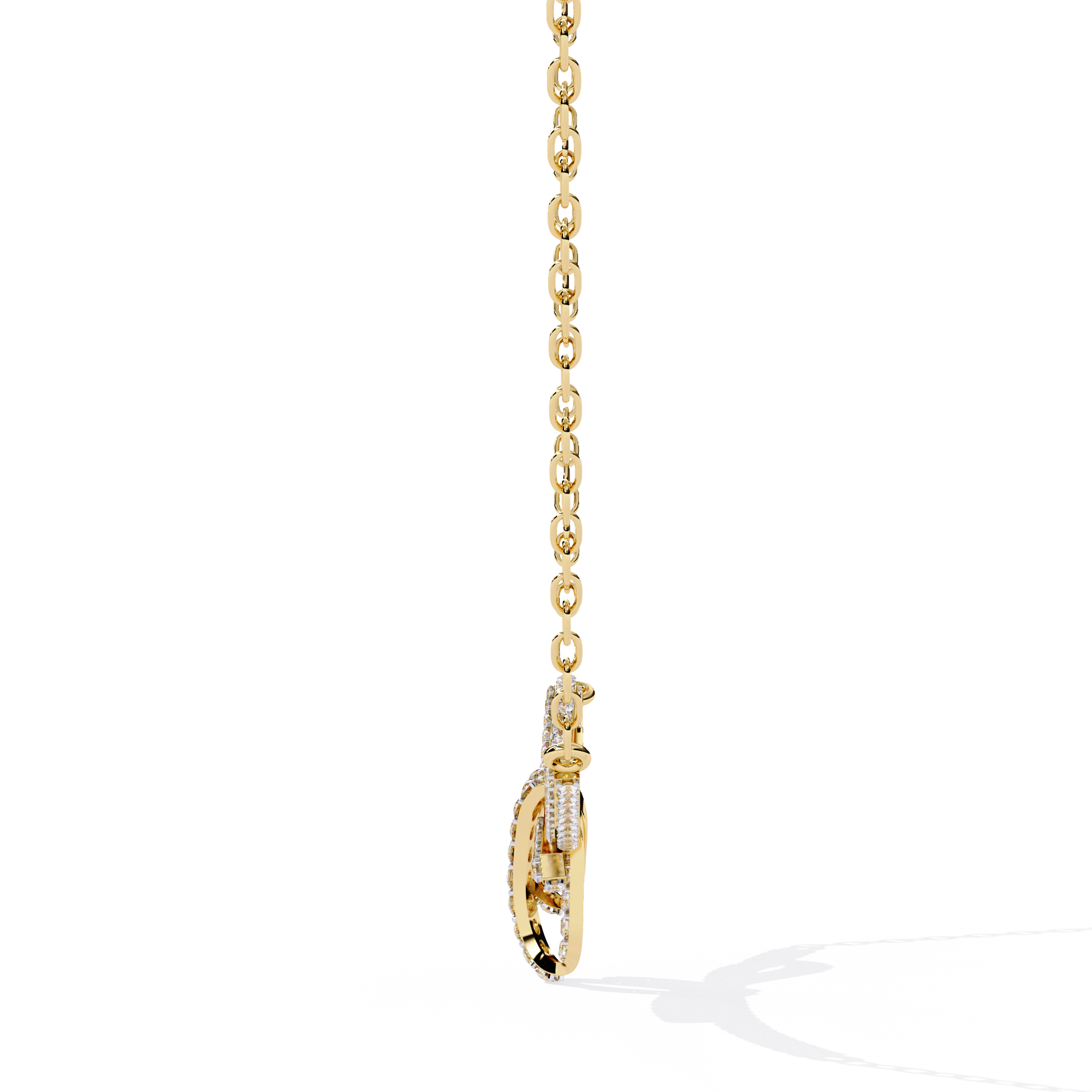 18k Gold Necklace With Lab Grown Diamond  For Ladies