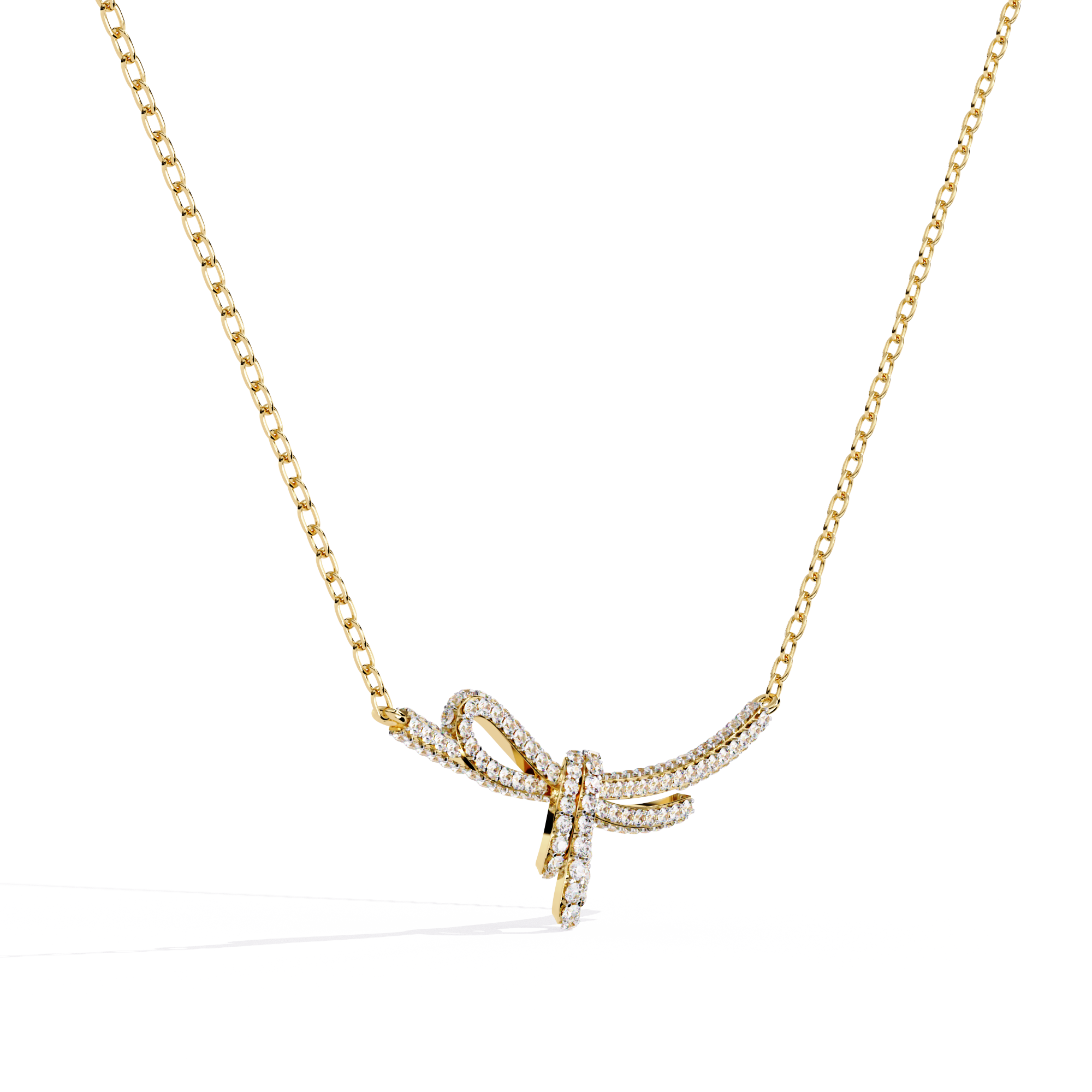 18k Gold Necklace With Lab Grown Diamond  For Ladies
