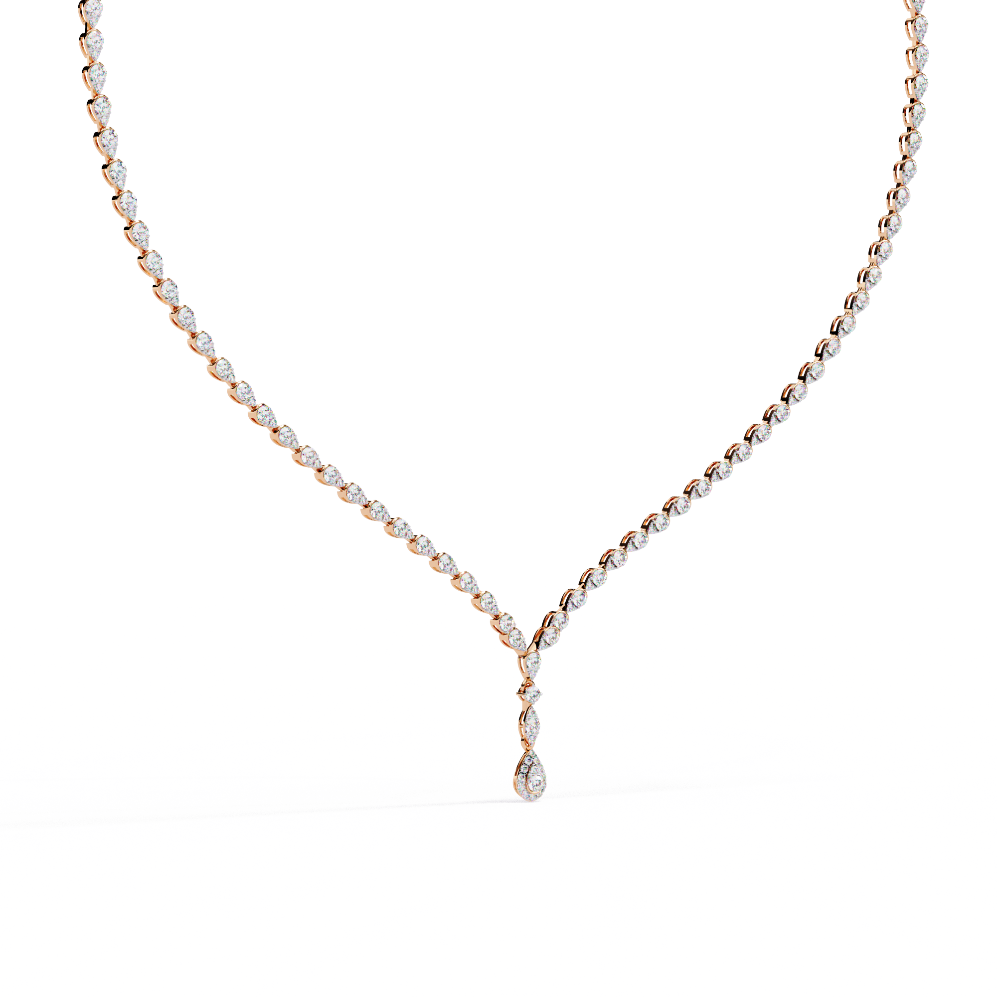 Lab Grown Diamond With 18k Gold Necklace For Ladies