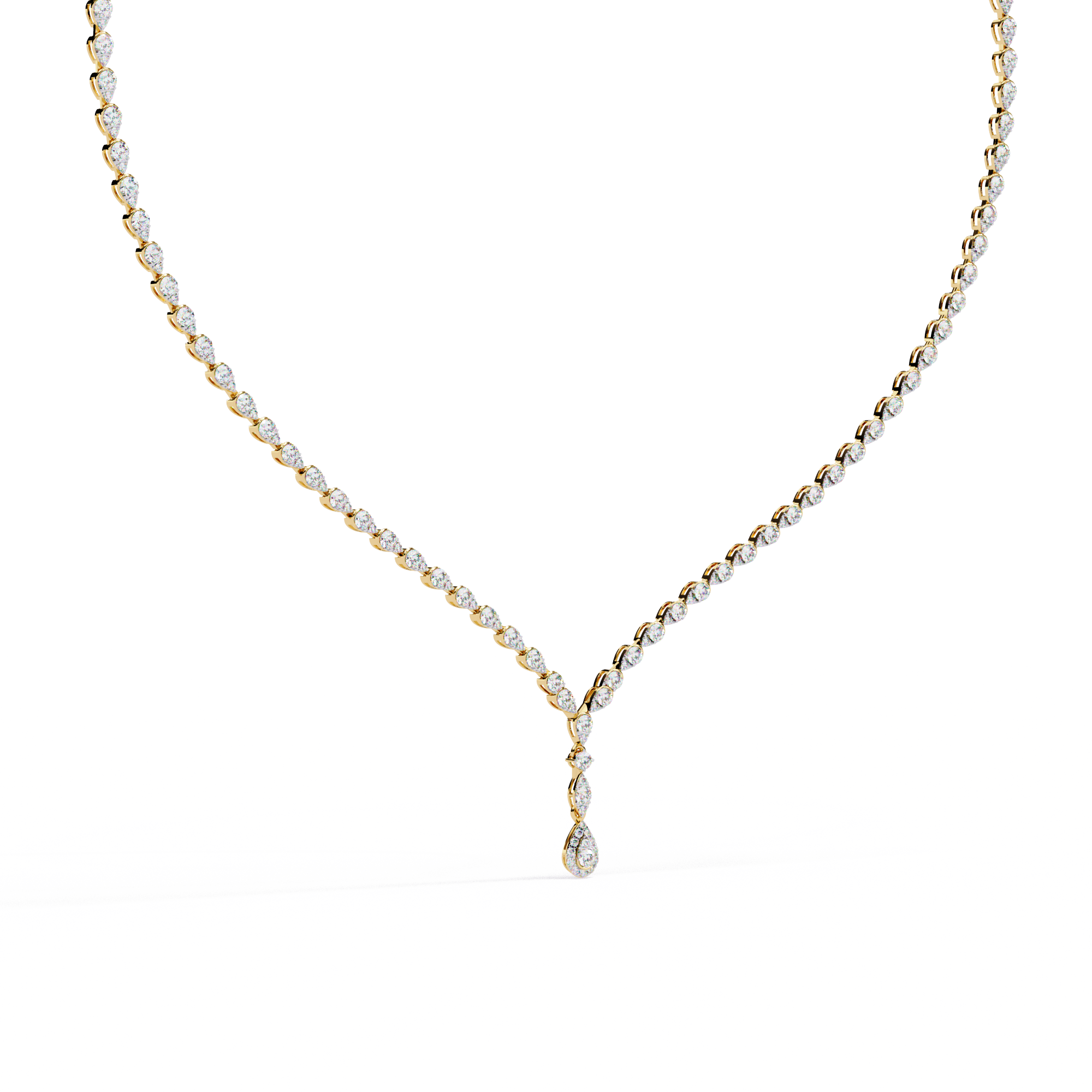 Lab Grown Diamond With 18k Gold Necklace For Ladies