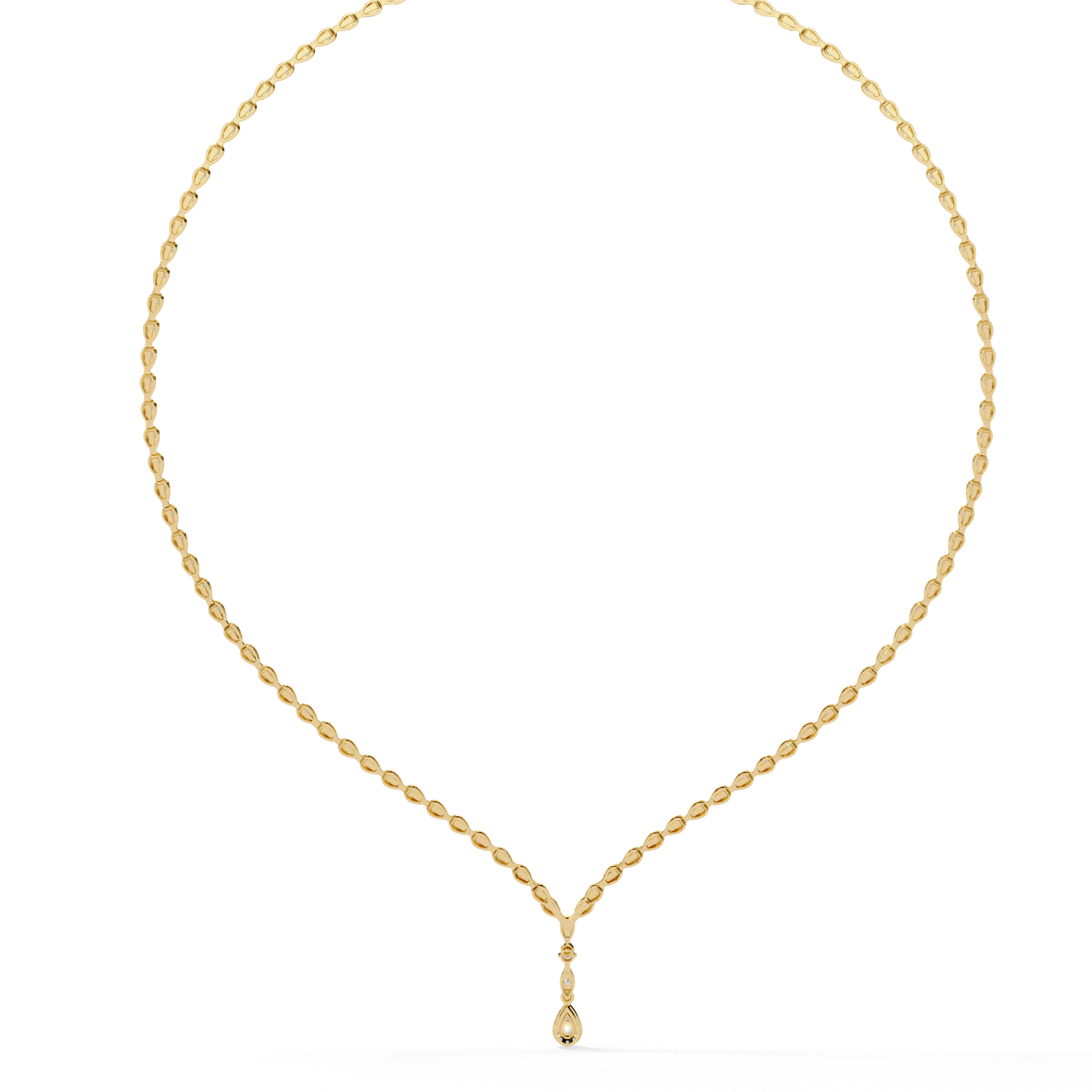 Lab Grown Diamond With 18k Gold Necklace For Ladies