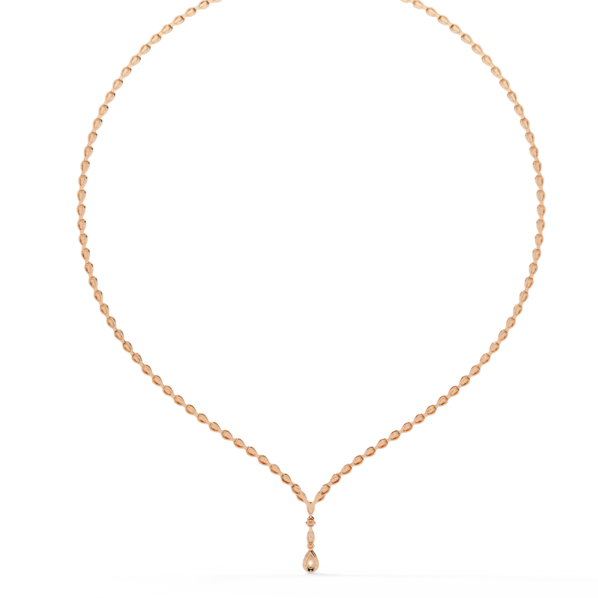 Lab Grown Diamond With 18k Gold Necklace For Ladies