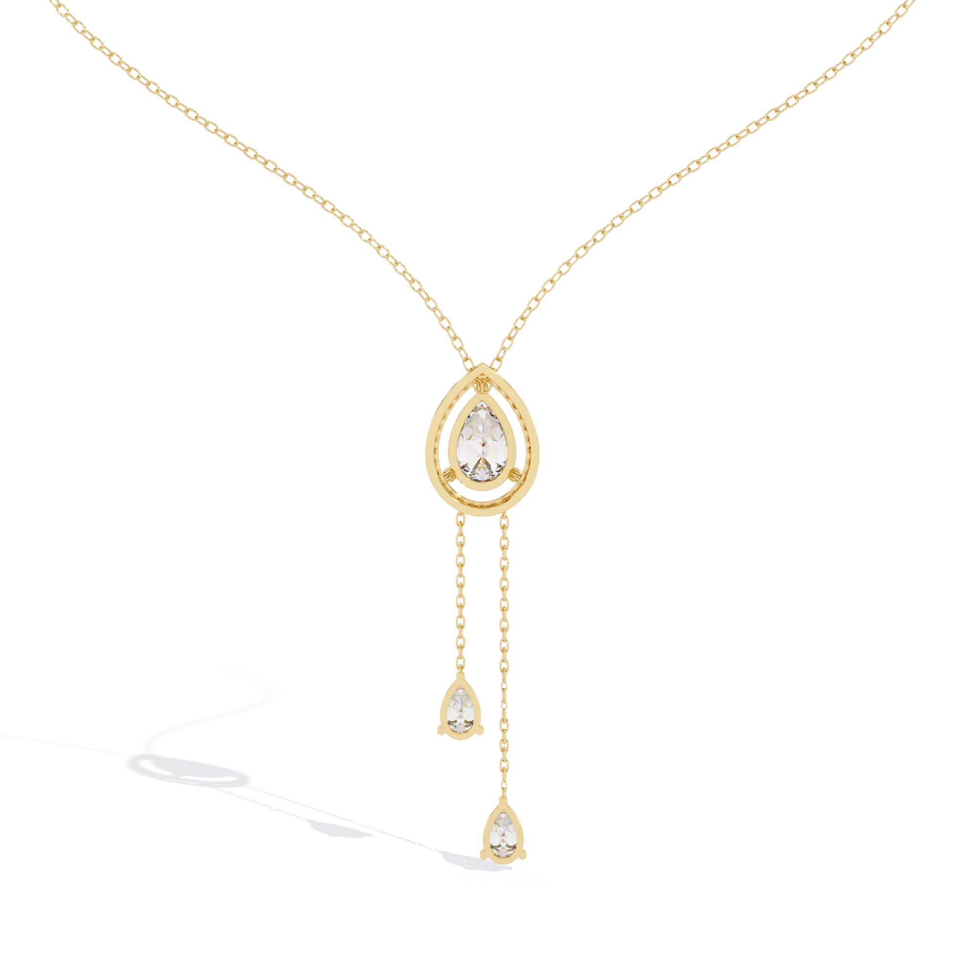 18k Gold Necklace Lab Grown Diamond For Ladies