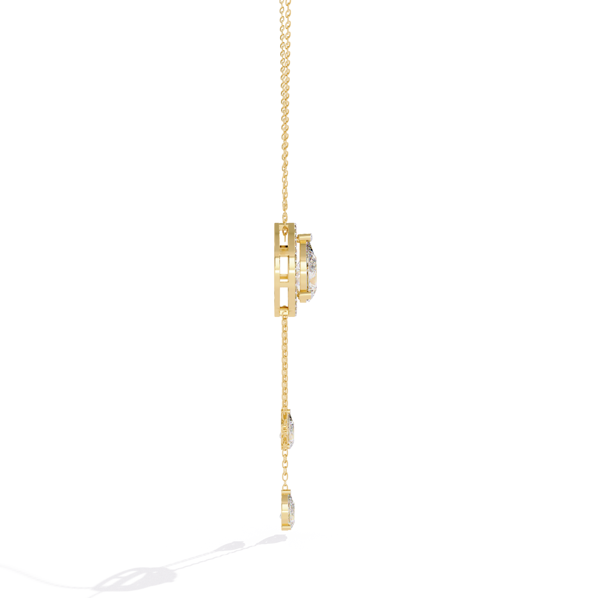 18k Gold Necklace Lab Grown Diamond For Ladies