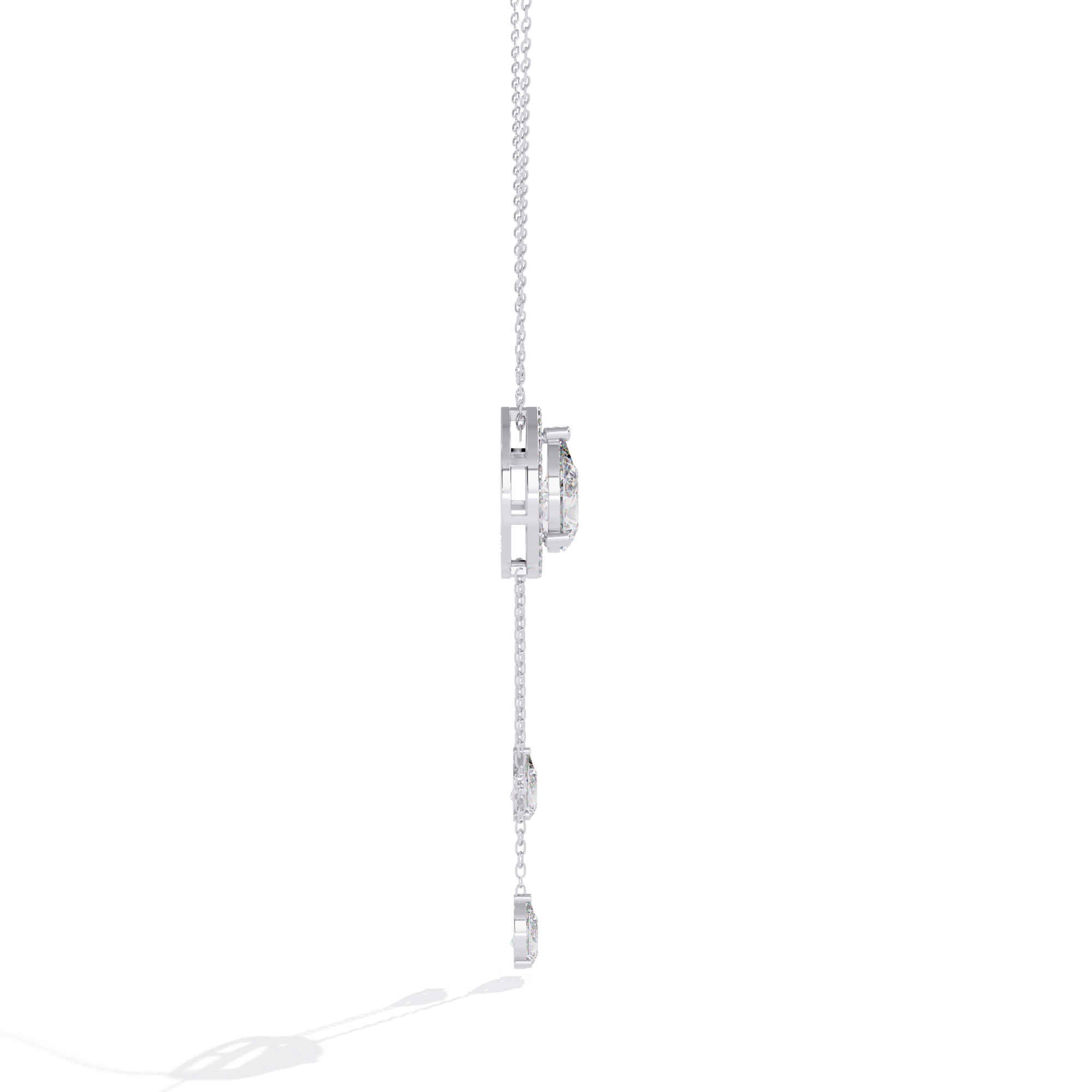 18k Gold Necklace Lab Grown Diamond For Ladies