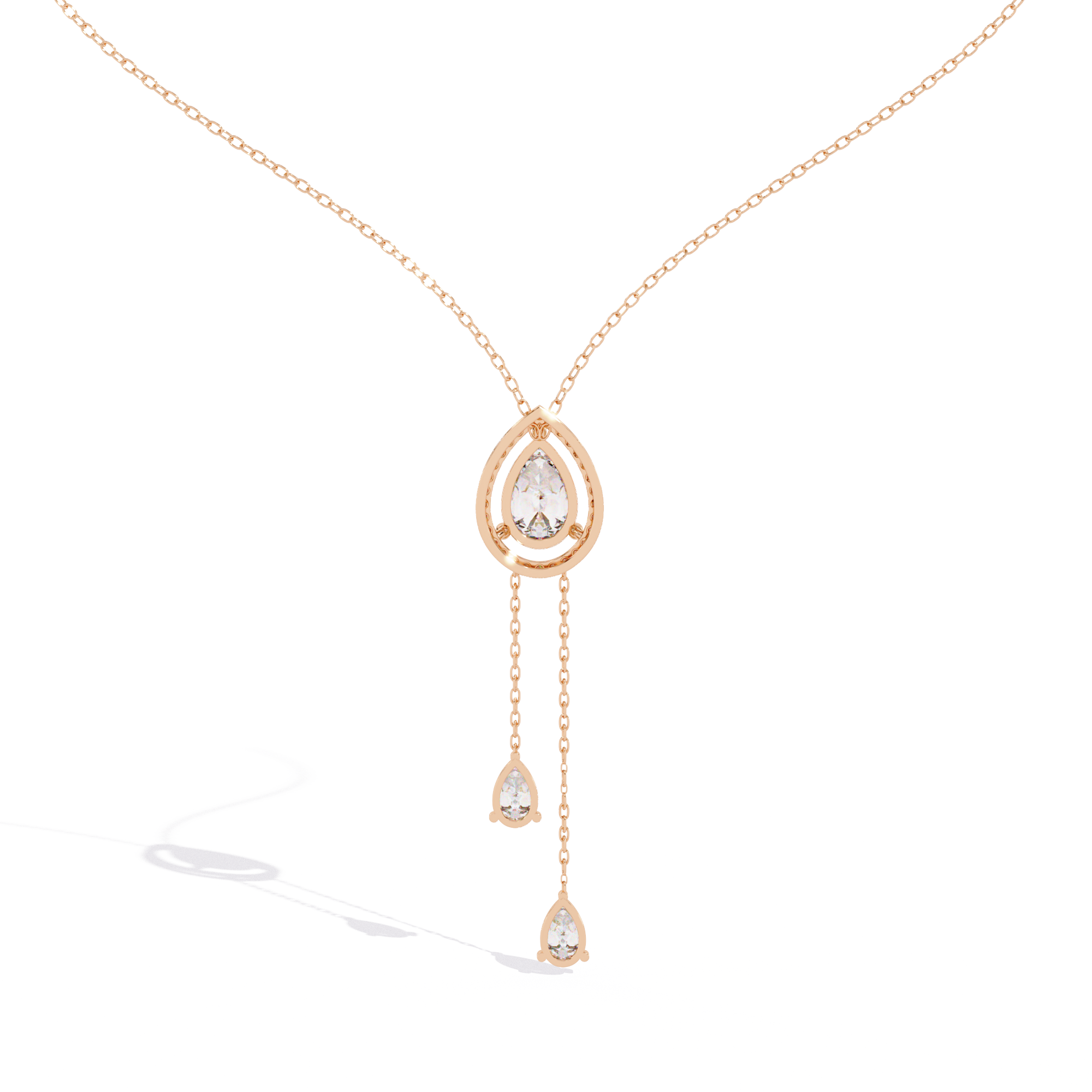 18k Gold Necklace Lab Grown Diamond For Ladies