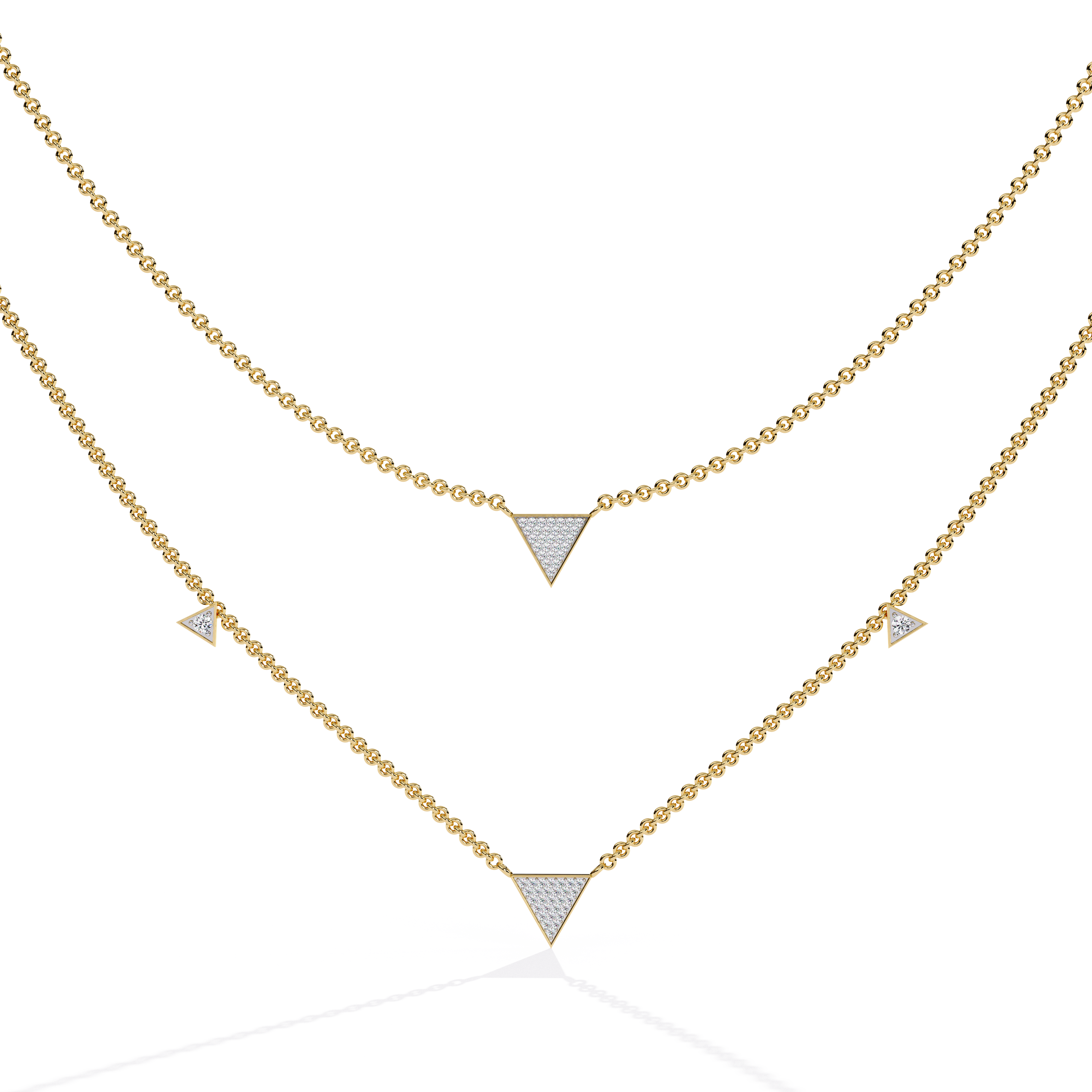 Lab Grown Diamond 18k Gold Necklace  For Ladies