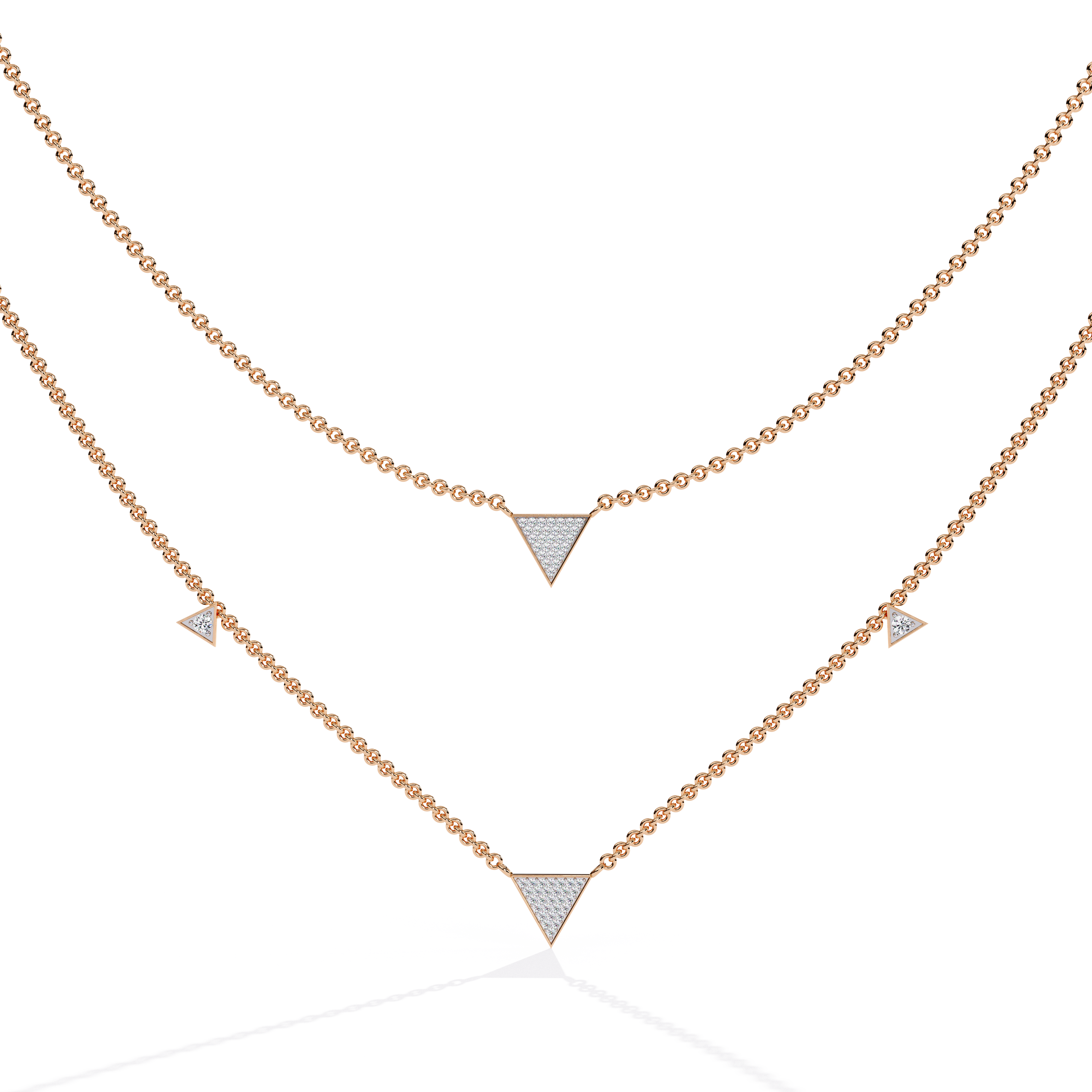Lab Grown Diamond 18k Gold Necklace  For Ladies