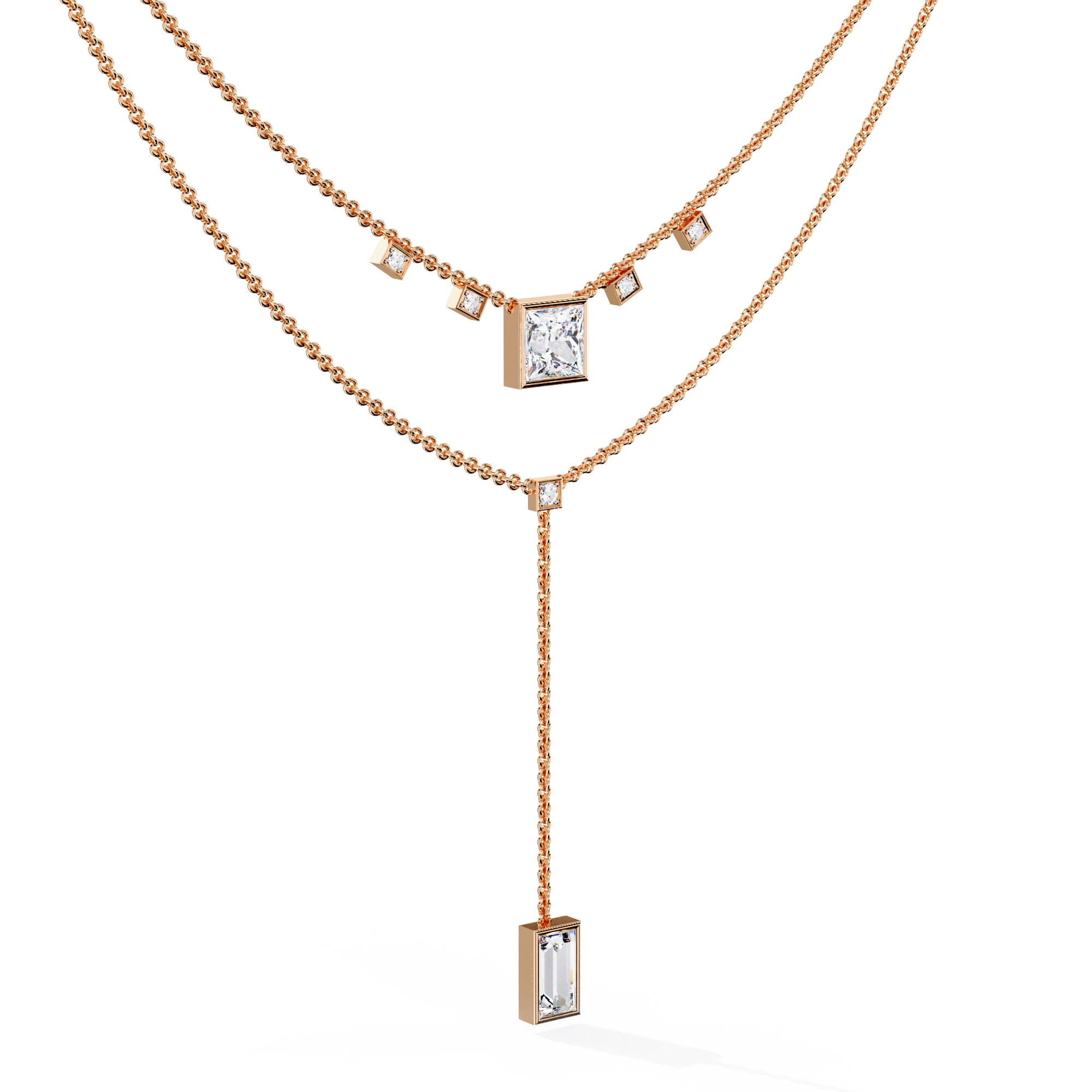 Lab Grown Diamond 18k Gold Beautiful Necklace For Ladies