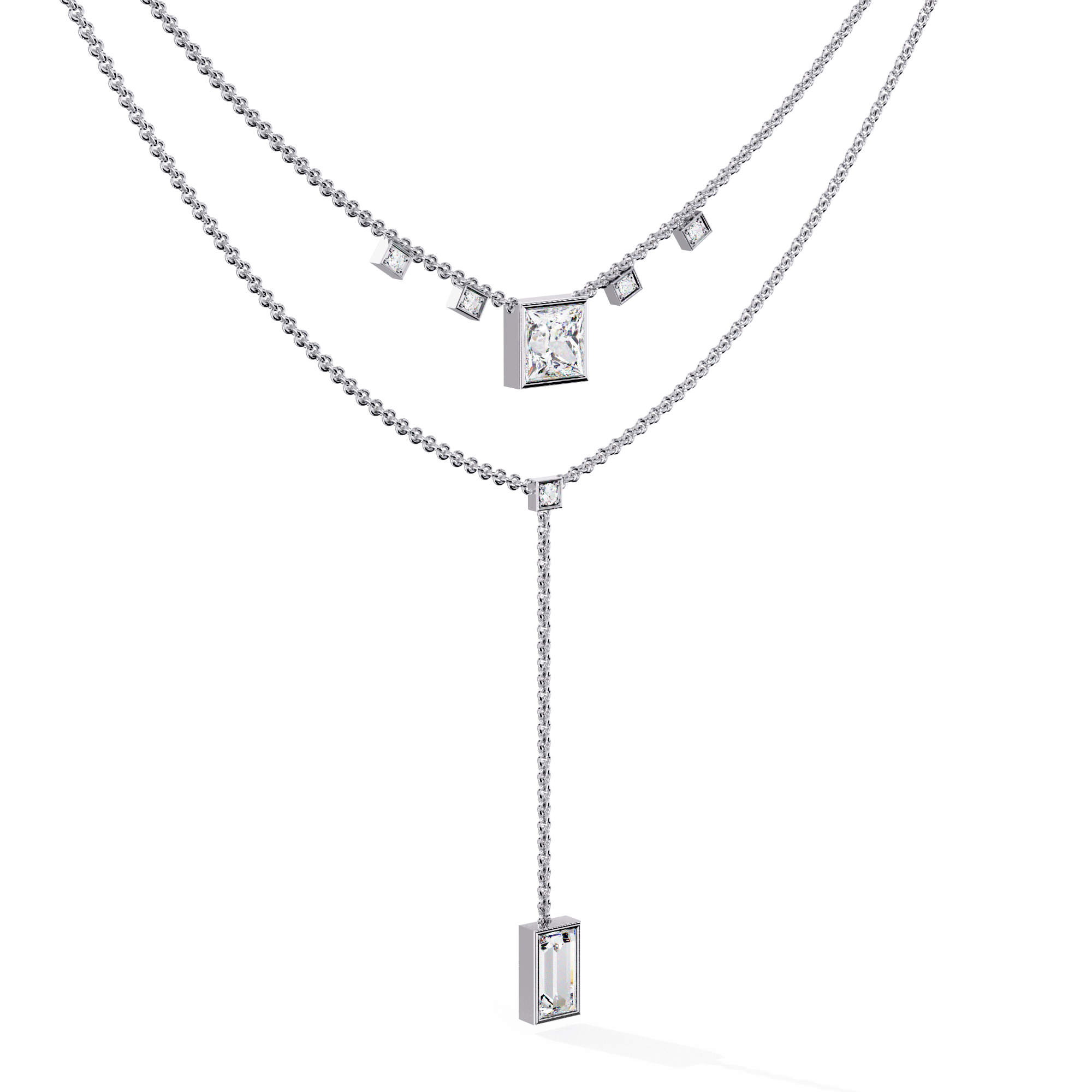 Lab Grown Diamond 18k Gold Beautiful Necklace For Ladies