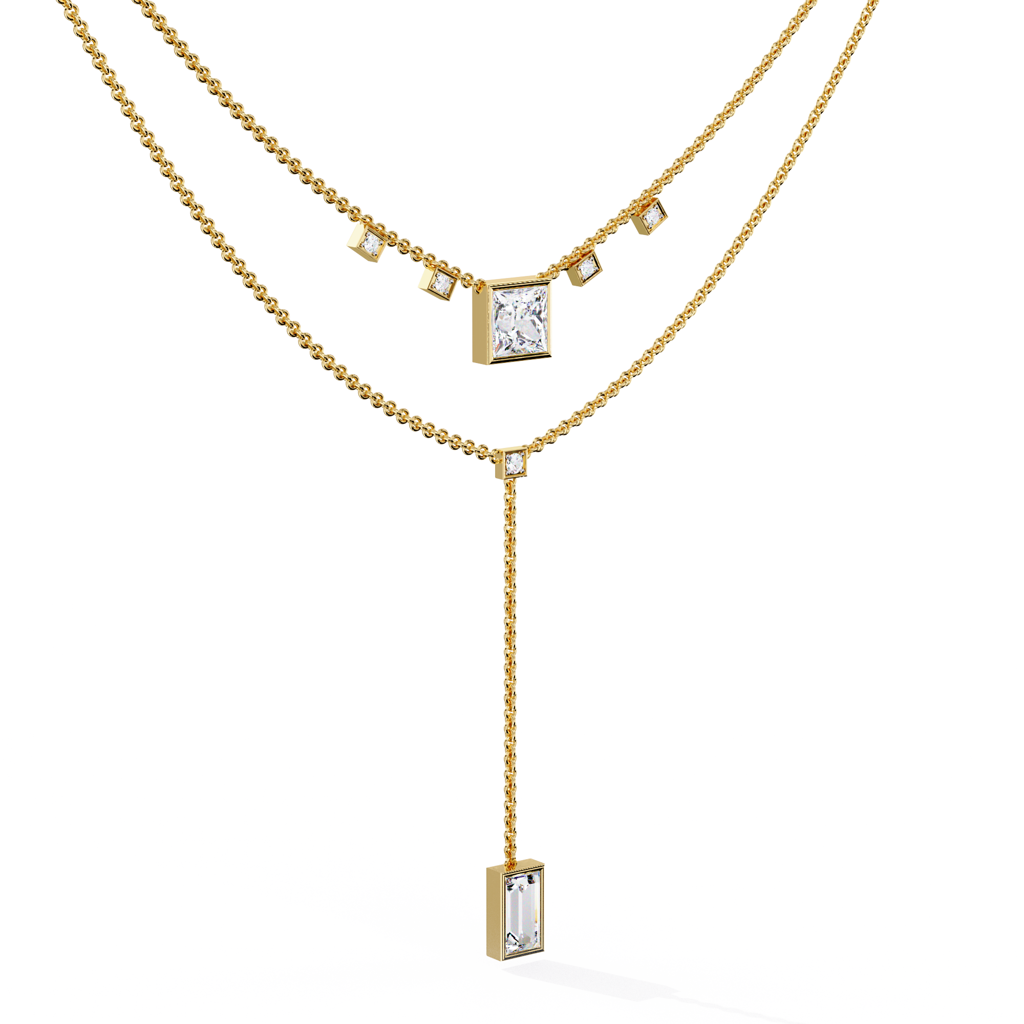 Lab Grown Diamond 18k Gold Beautiful Necklace For Ladies