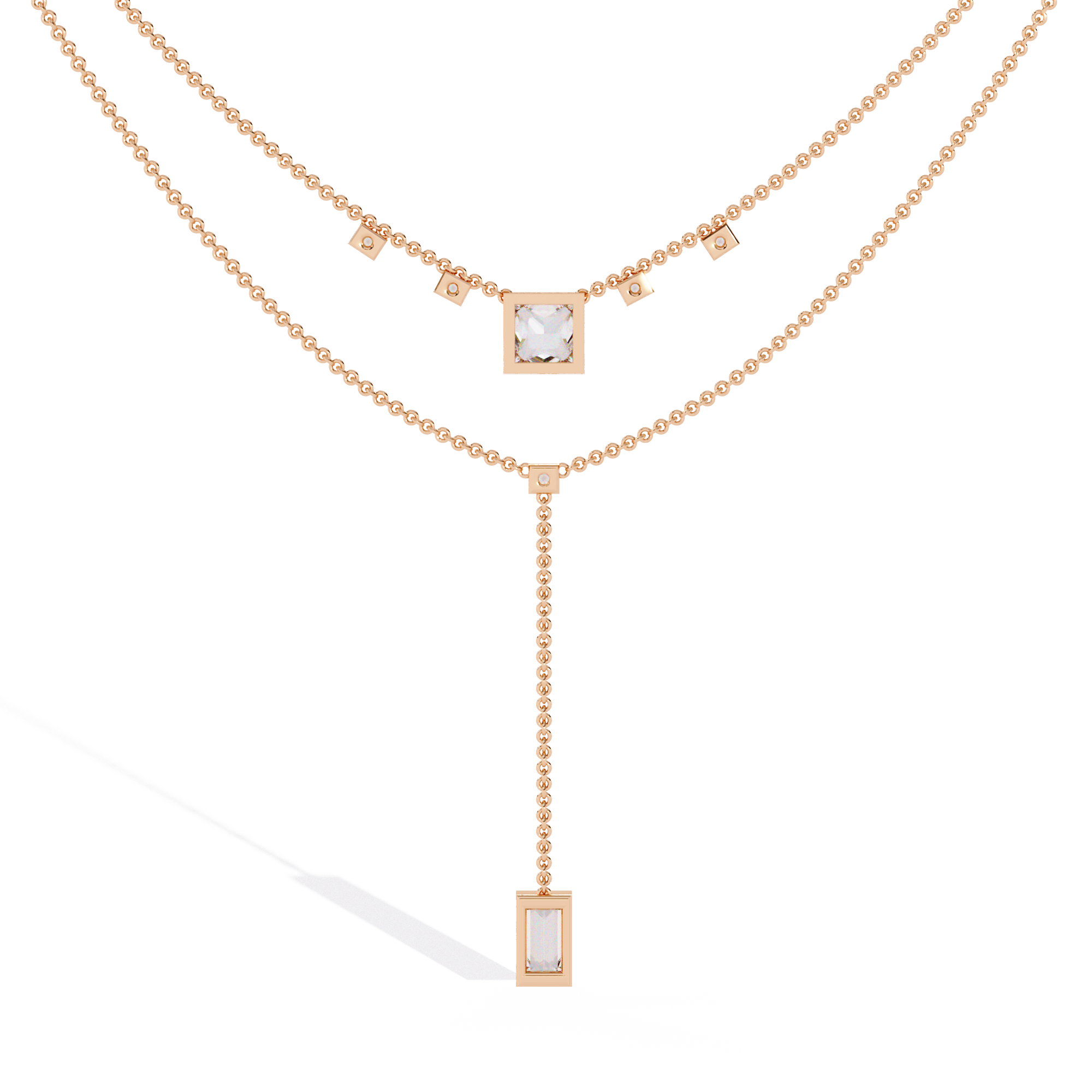 Lab Grown Diamond 18k Gold Beautiful Necklace For Ladies