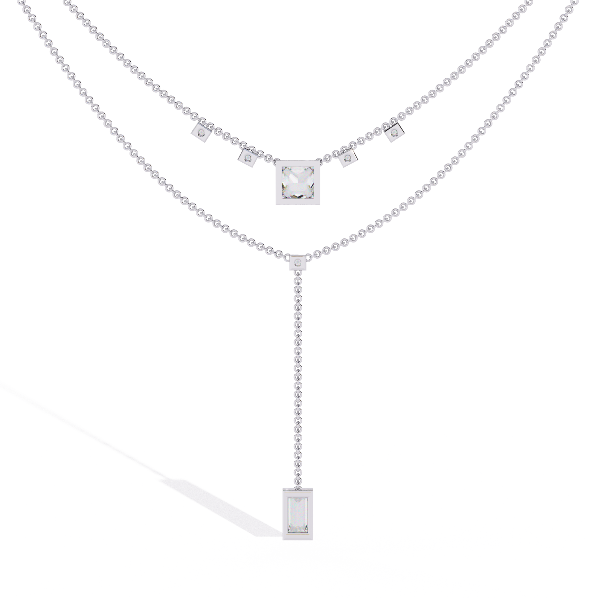 Lab Grown Diamond 18k Gold Beautiful Necklace For Ladies