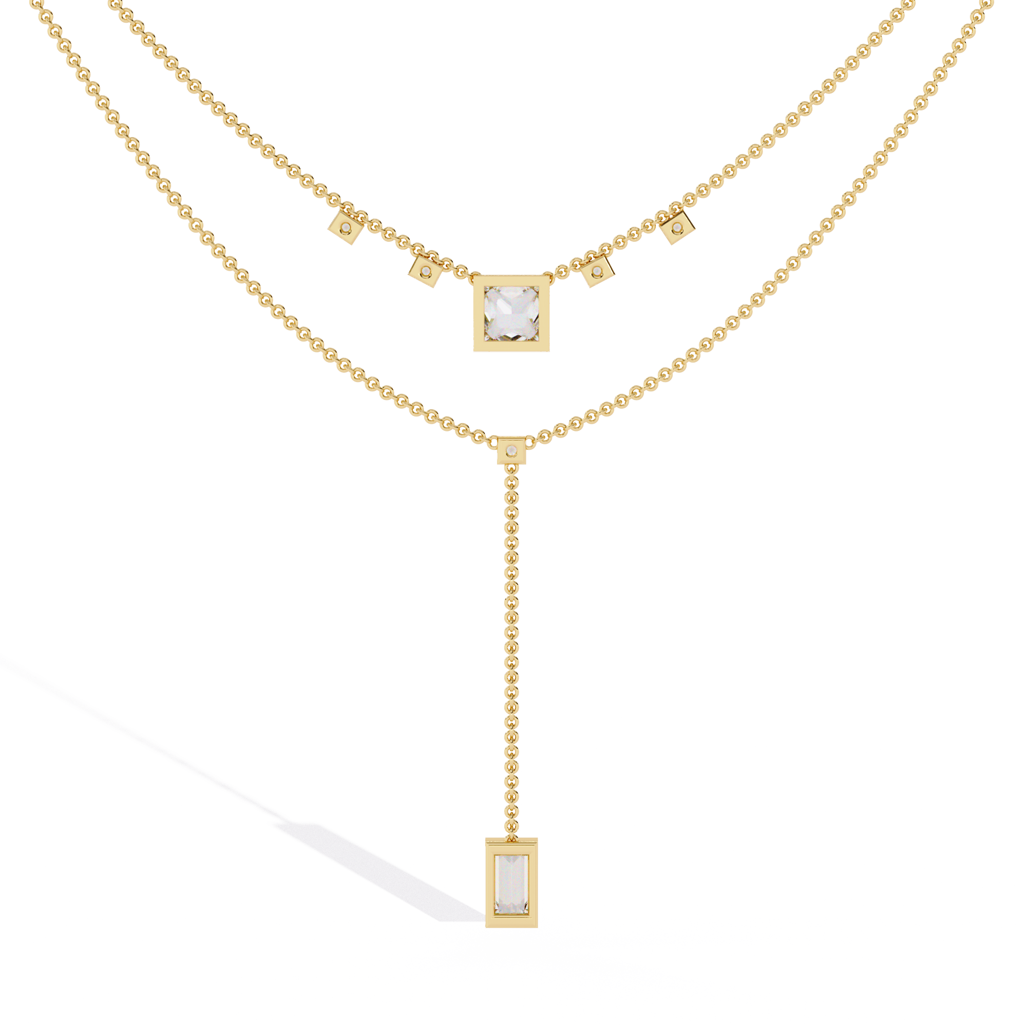 Lab Grown Diamond 18k Gold Beautiful Necklace For Ladies