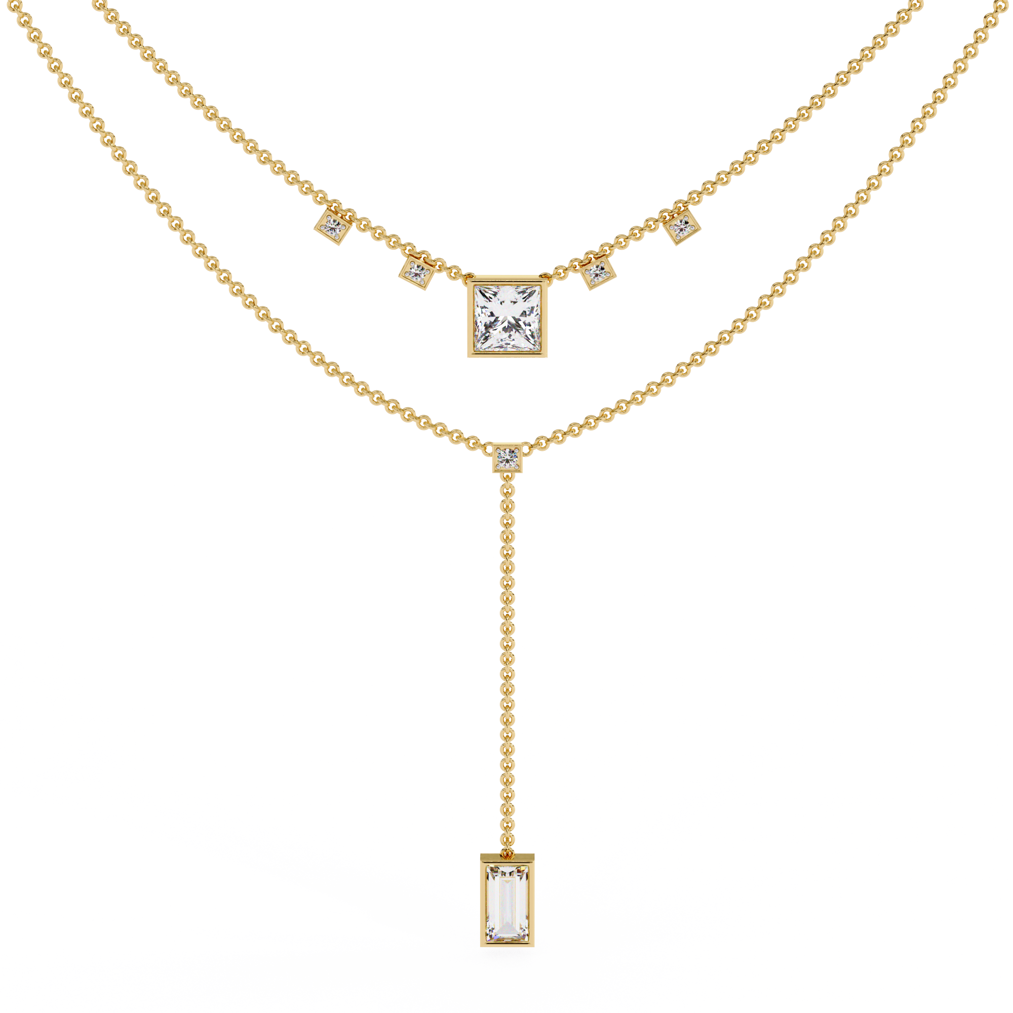 Lab Grown Diamond 18k Gold Beautiful Necklace For Ladies
