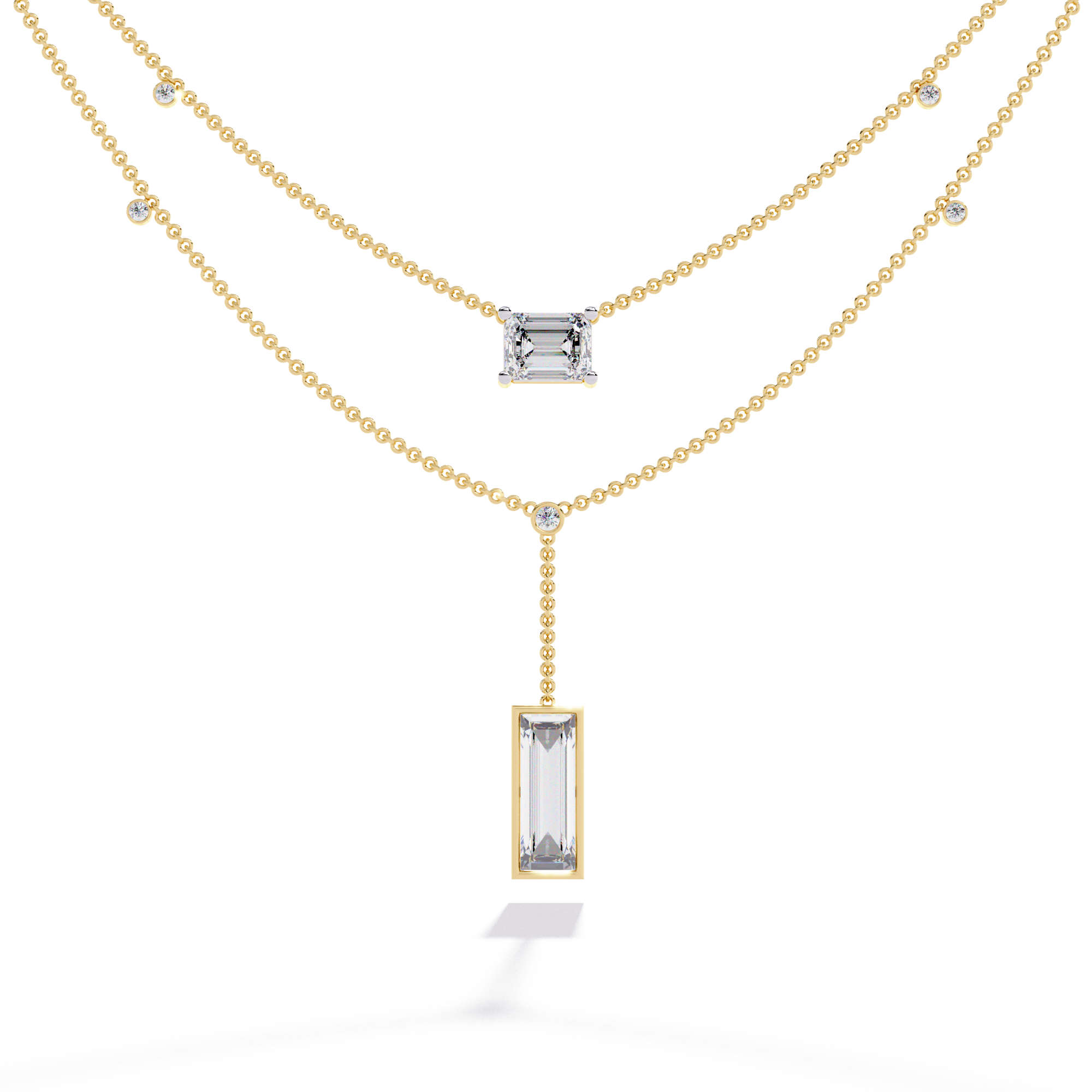18k Gold Lab Grown Diamond Beautiful Necklace For Ladies