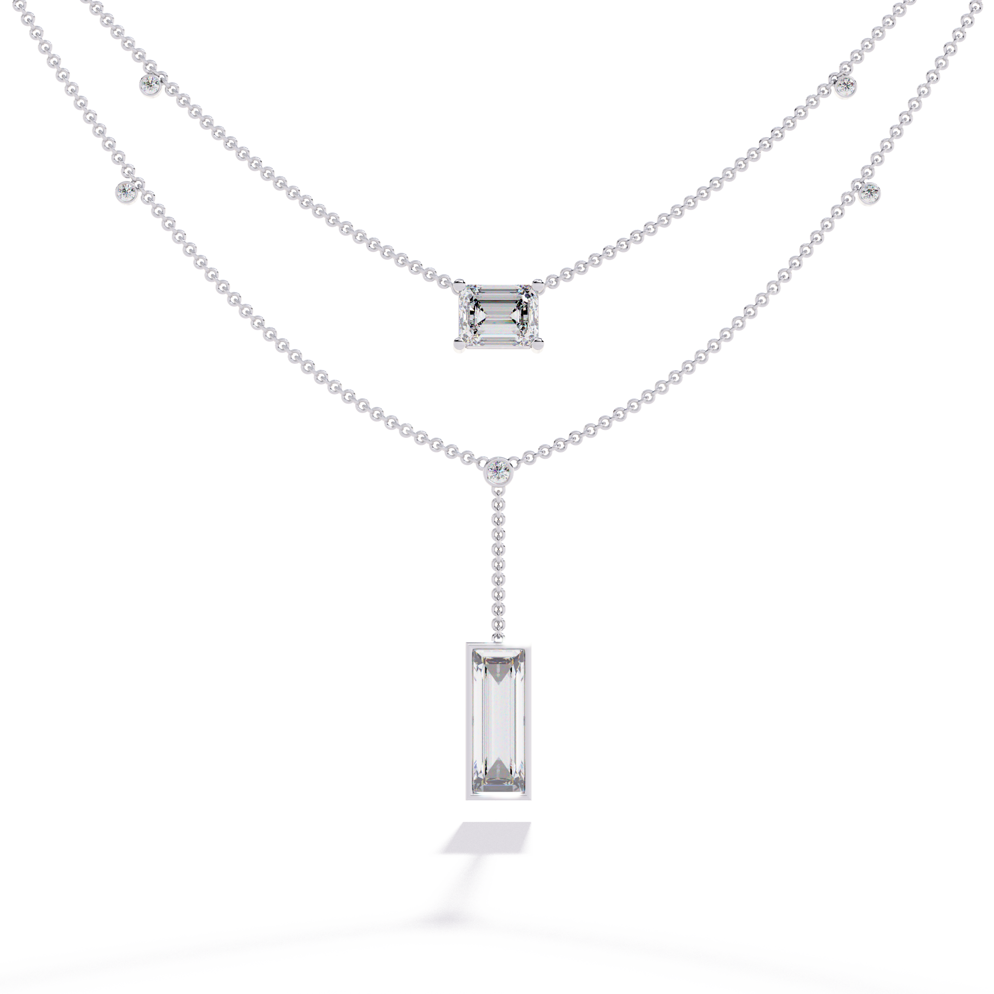 18k Gold Lab Grown Diamond Beautiful Necklace For Ladies