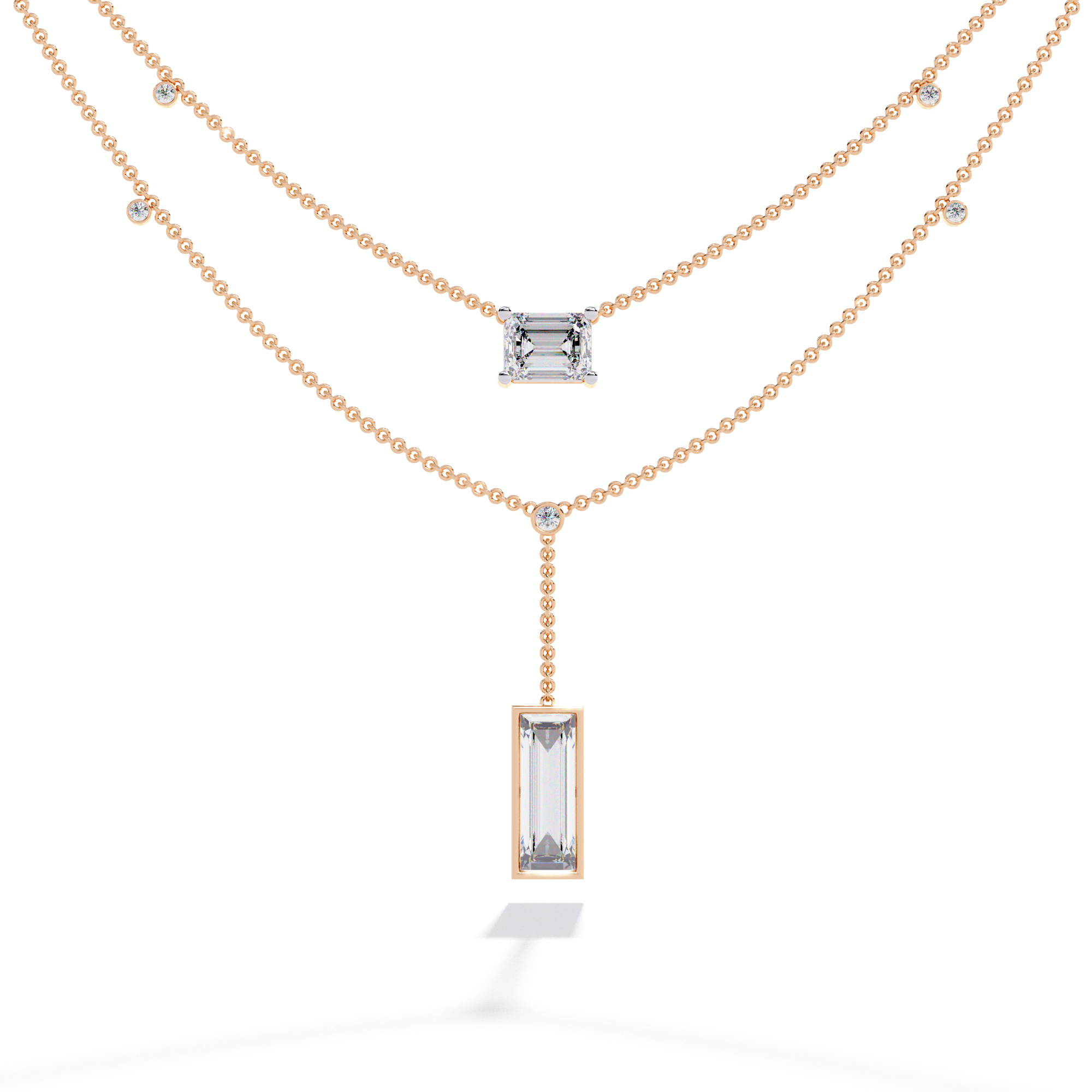 18k Gold Lab Grown Diamond Beautiful Necklace For Ladies