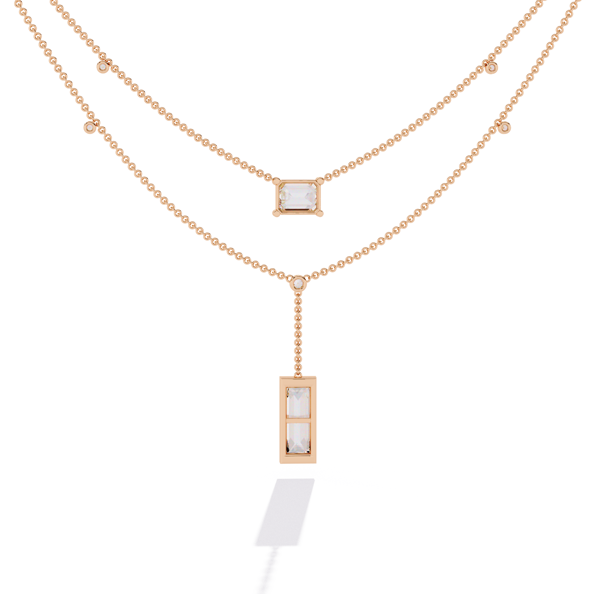 18k Gold Lab Grown Diamond Beautiful Necklace For Ladies