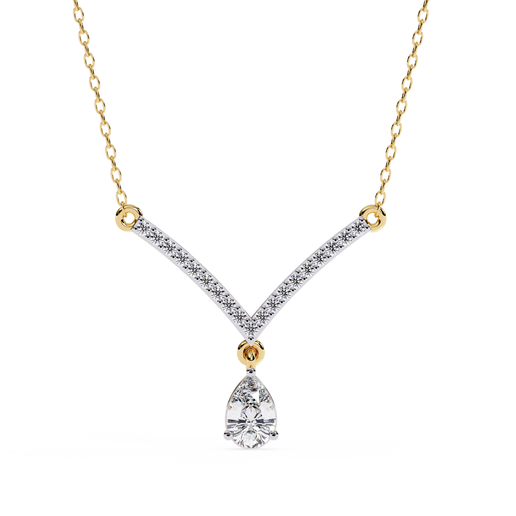 Higher Selling 18k Gold Lab Grown Diamond Beautiful Necklace For Ladies