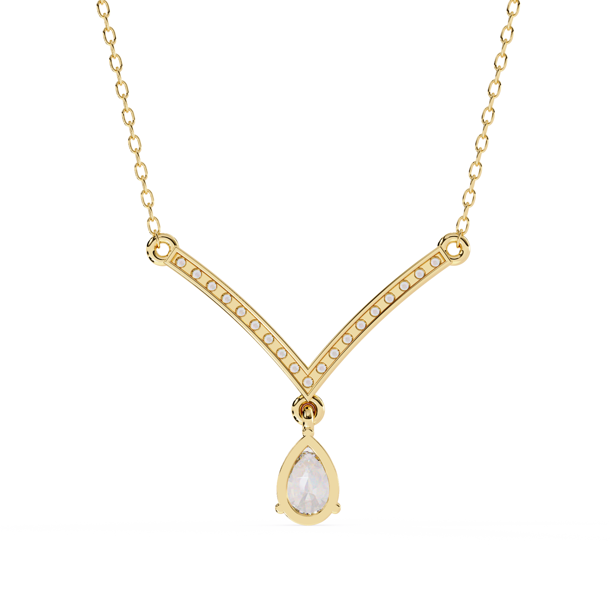 Higher Selling 18k Gold Lab Grown Diamond Beautiful Necklace For Ladies