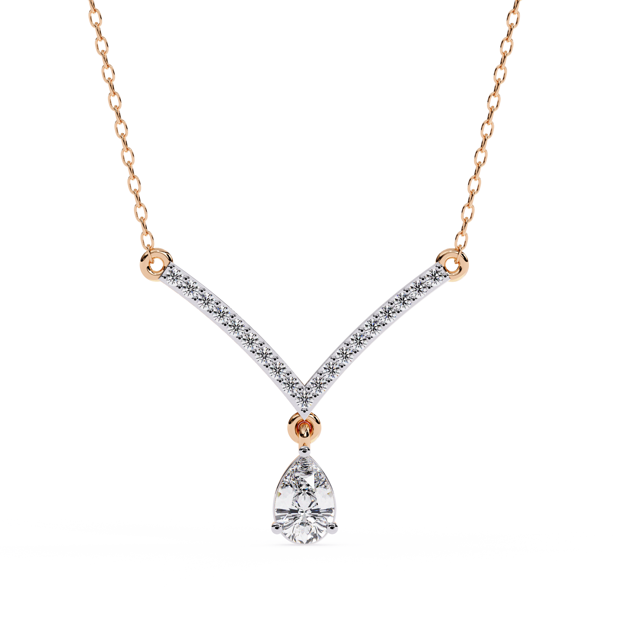 Higher Selling 18k Gold Lab Grown Diamond Beautiful Necklace For Ladies