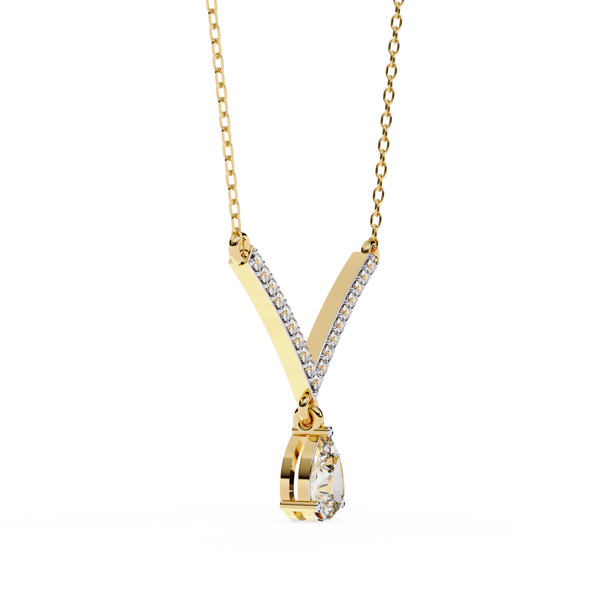 Higher Selling 18k Gold Lab Grown Diamond Beautiful Necklace For Ladies