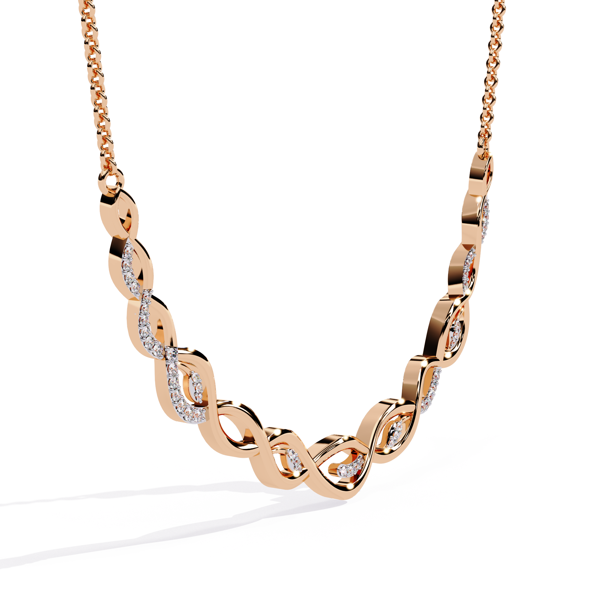 Lab Grown Diamond Beautiful Necklace For Ladies 18k Gold