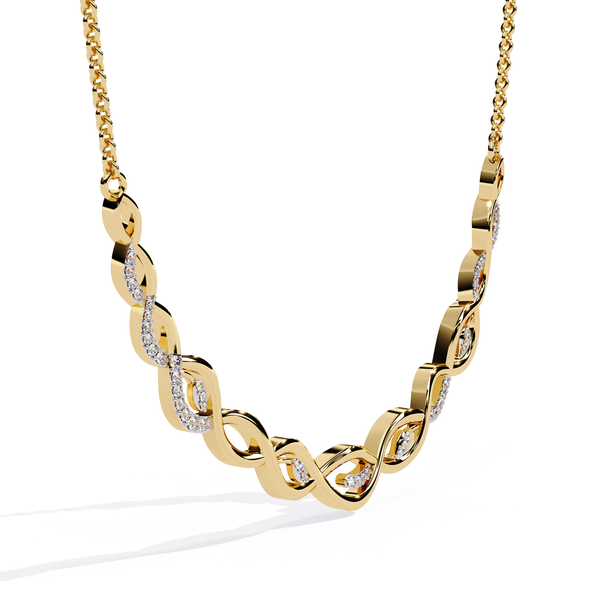 Lab Grown Diamond Beautiful Necklace For Ladies 18k Gold