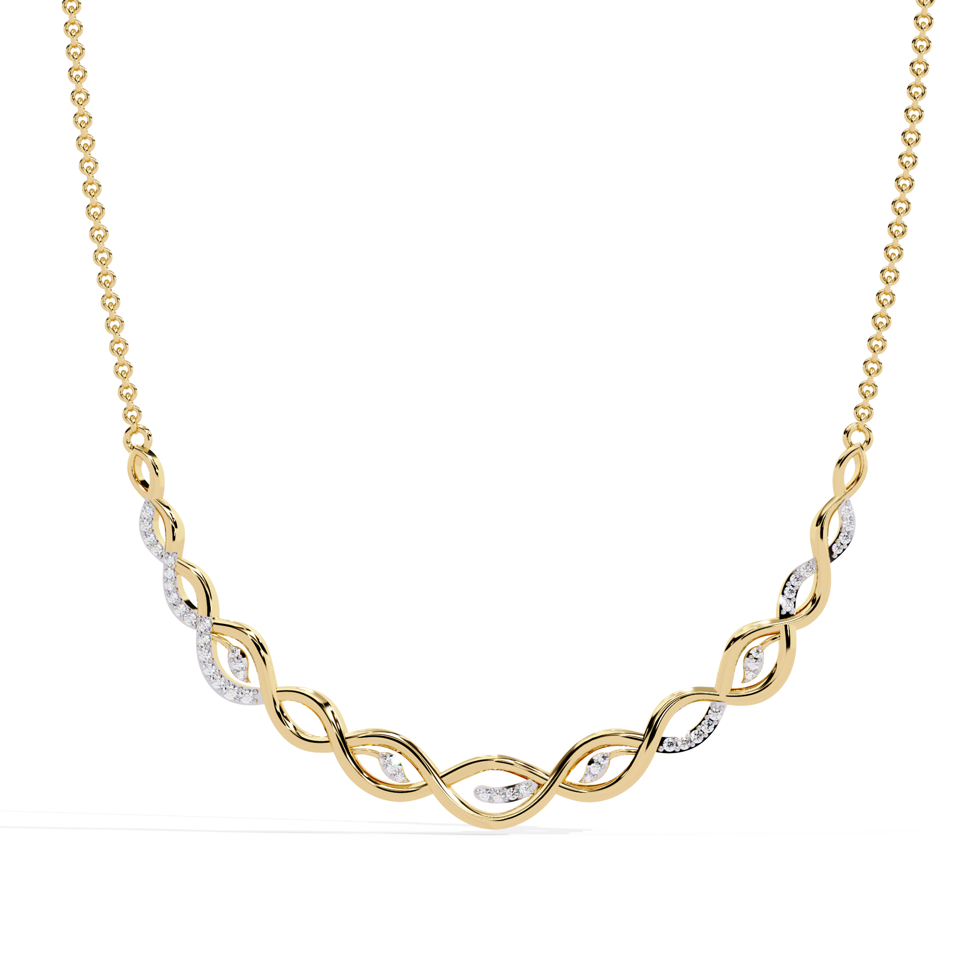 Beautiful Lab Grown Diamond Necklace For Ladies 18k Gold