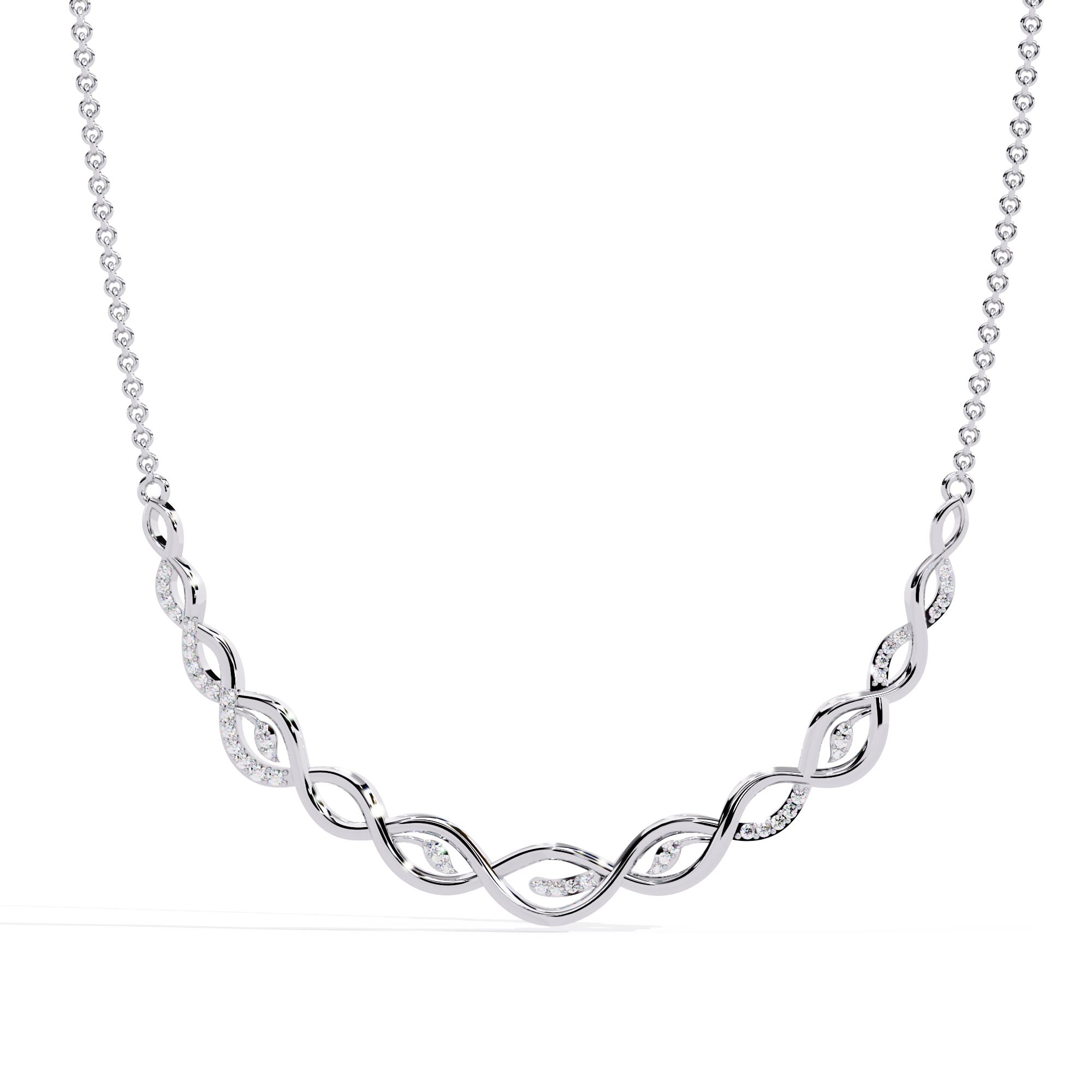 Beautiful Lab Grown Diamond Necklace For Ladies 18k Gold