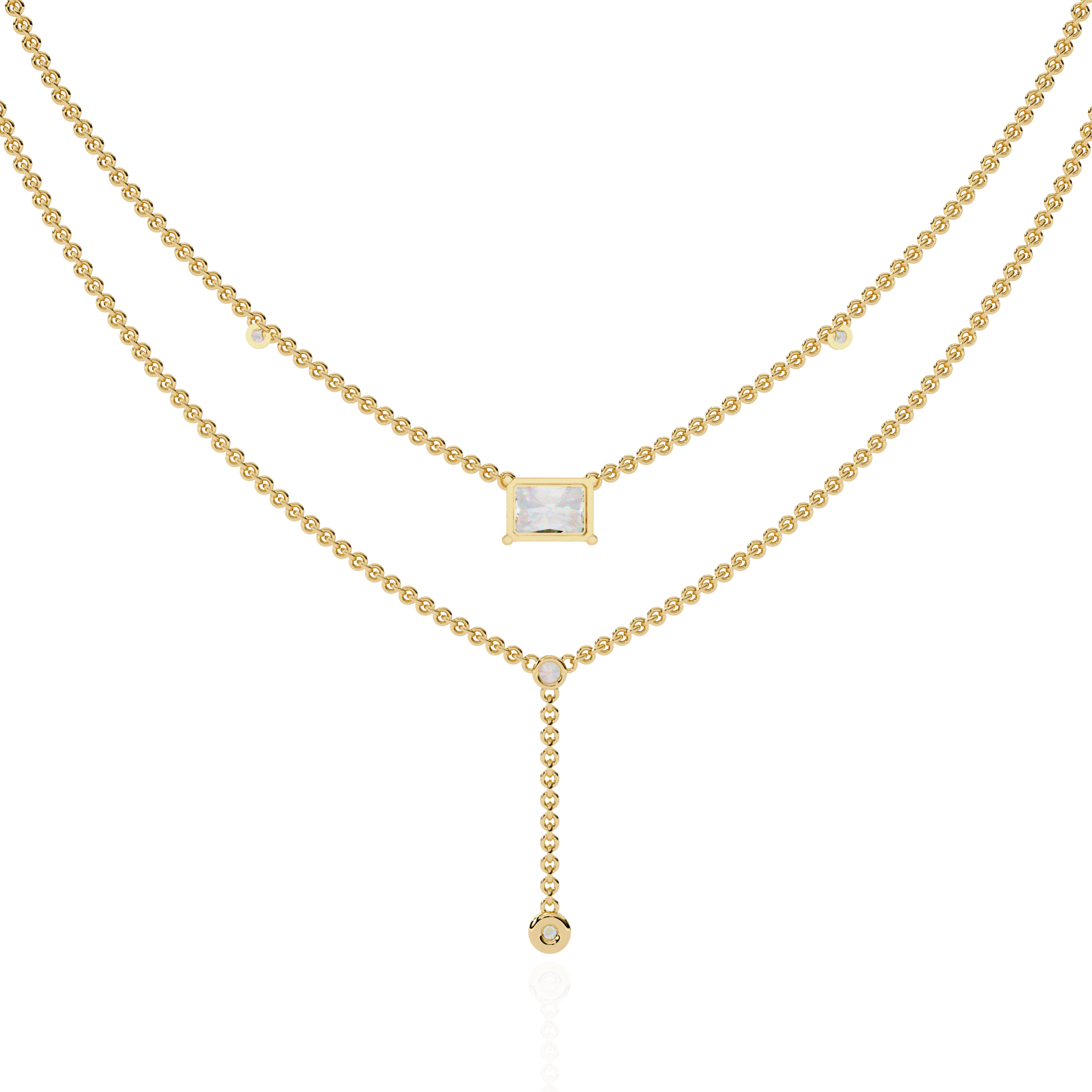 18k Gold Ladies Lab Grown Diamond Beautiful Necklace