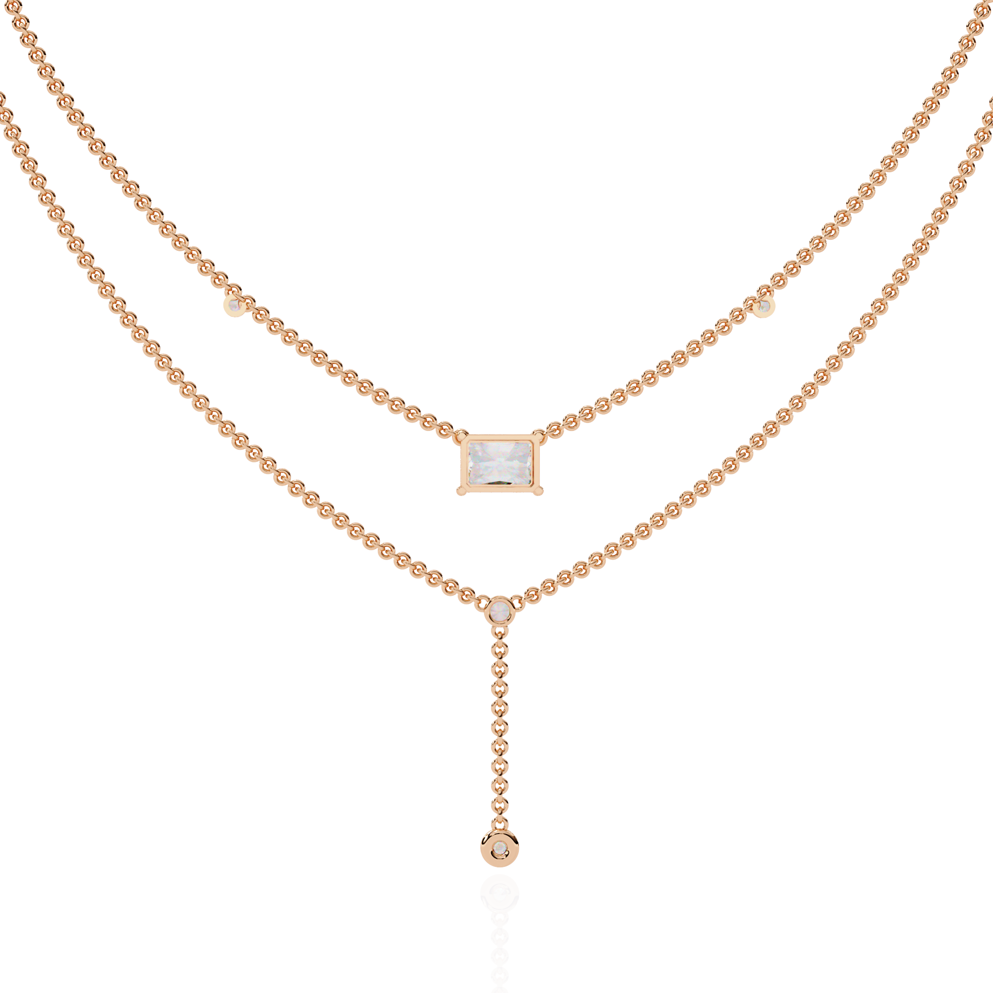 18k Gold Ladies Lab Grown Diamond Beautiful Necklace