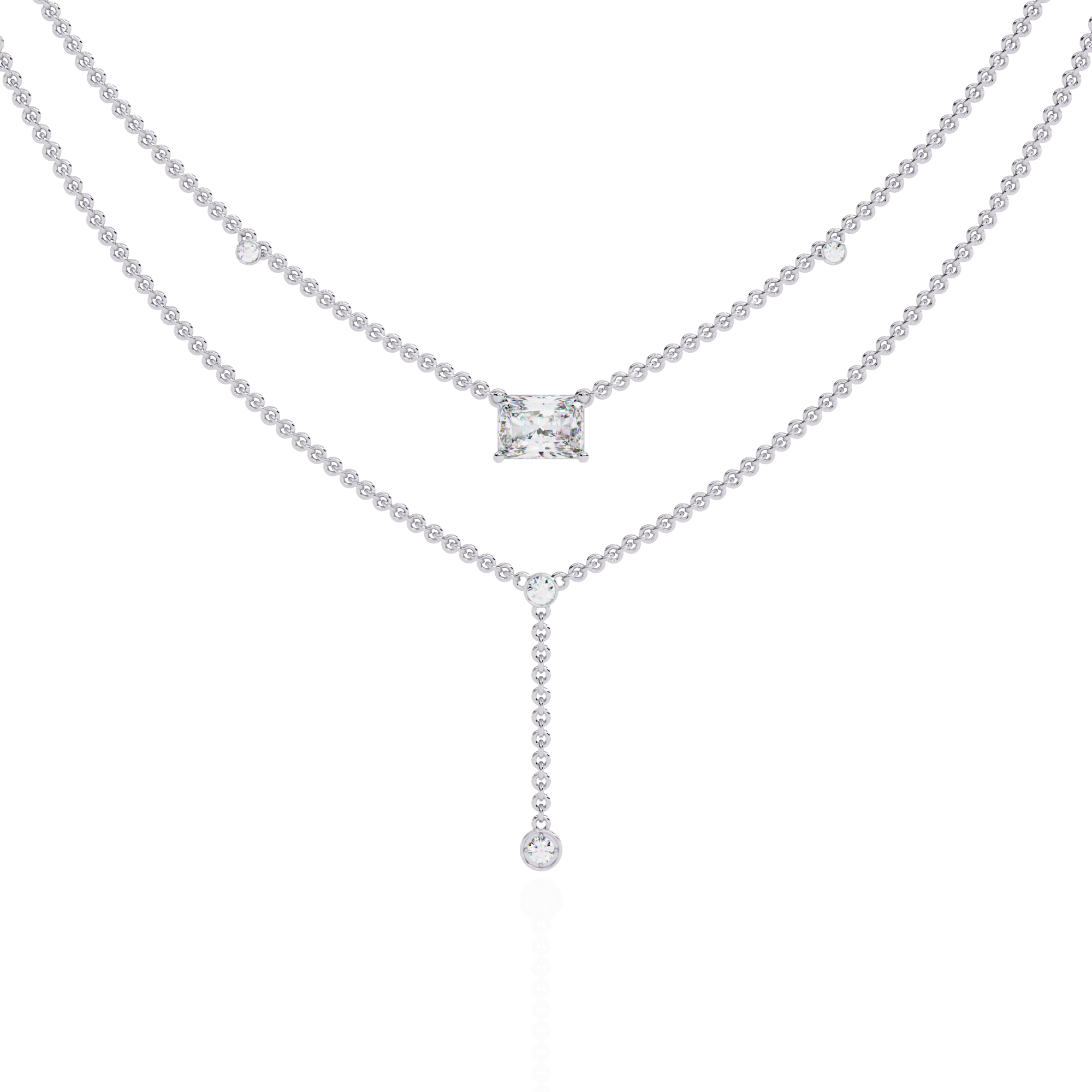 18k Gold Ladies Lab Grown Diamond Beautiful Necklace