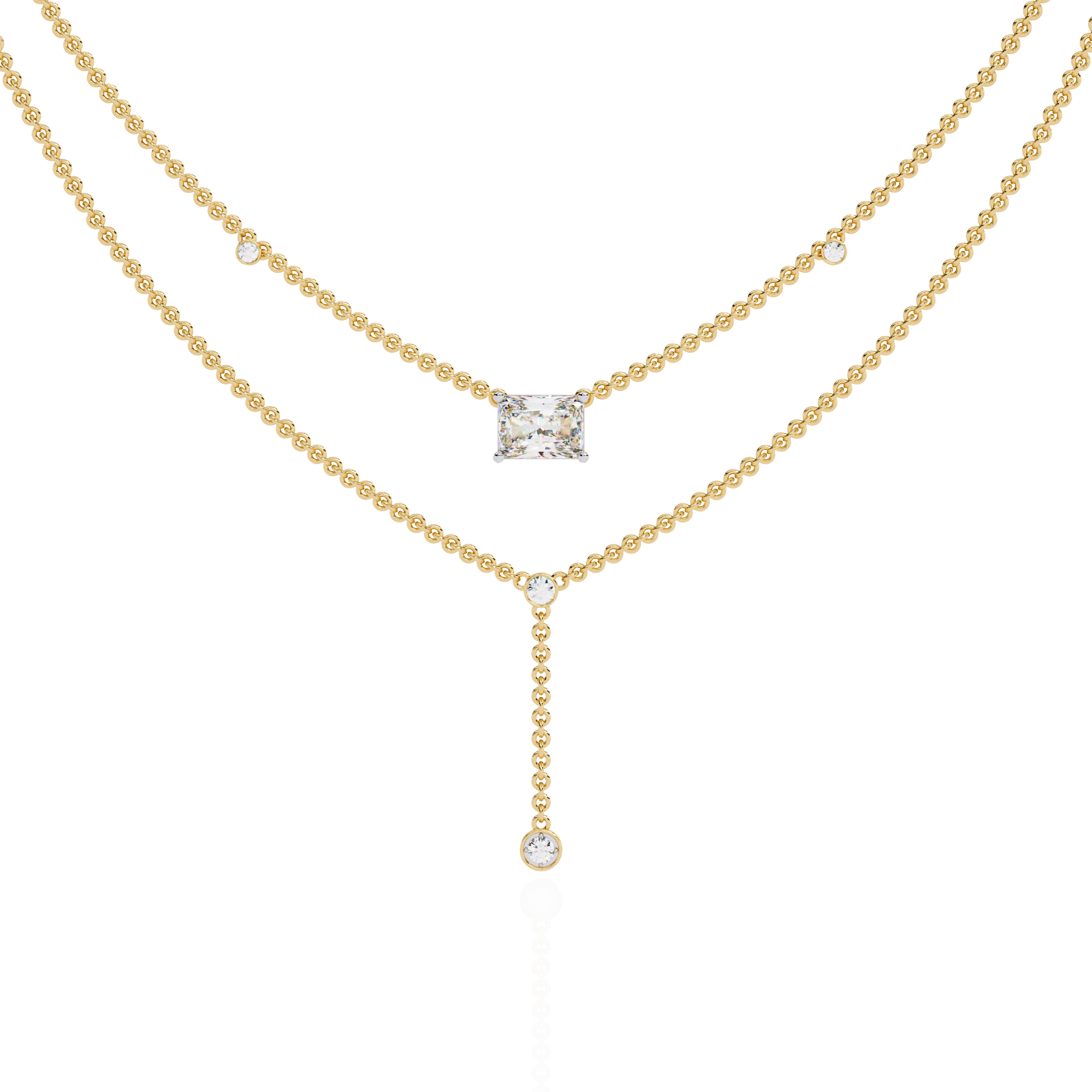 18k Gold Ladies Lab Grown Diamond Beautiful Necklace