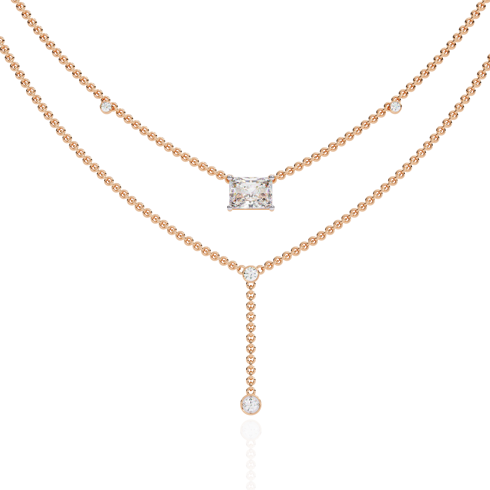 18k Gold Ladies Lab Grown Diamond Beautiful Necklace