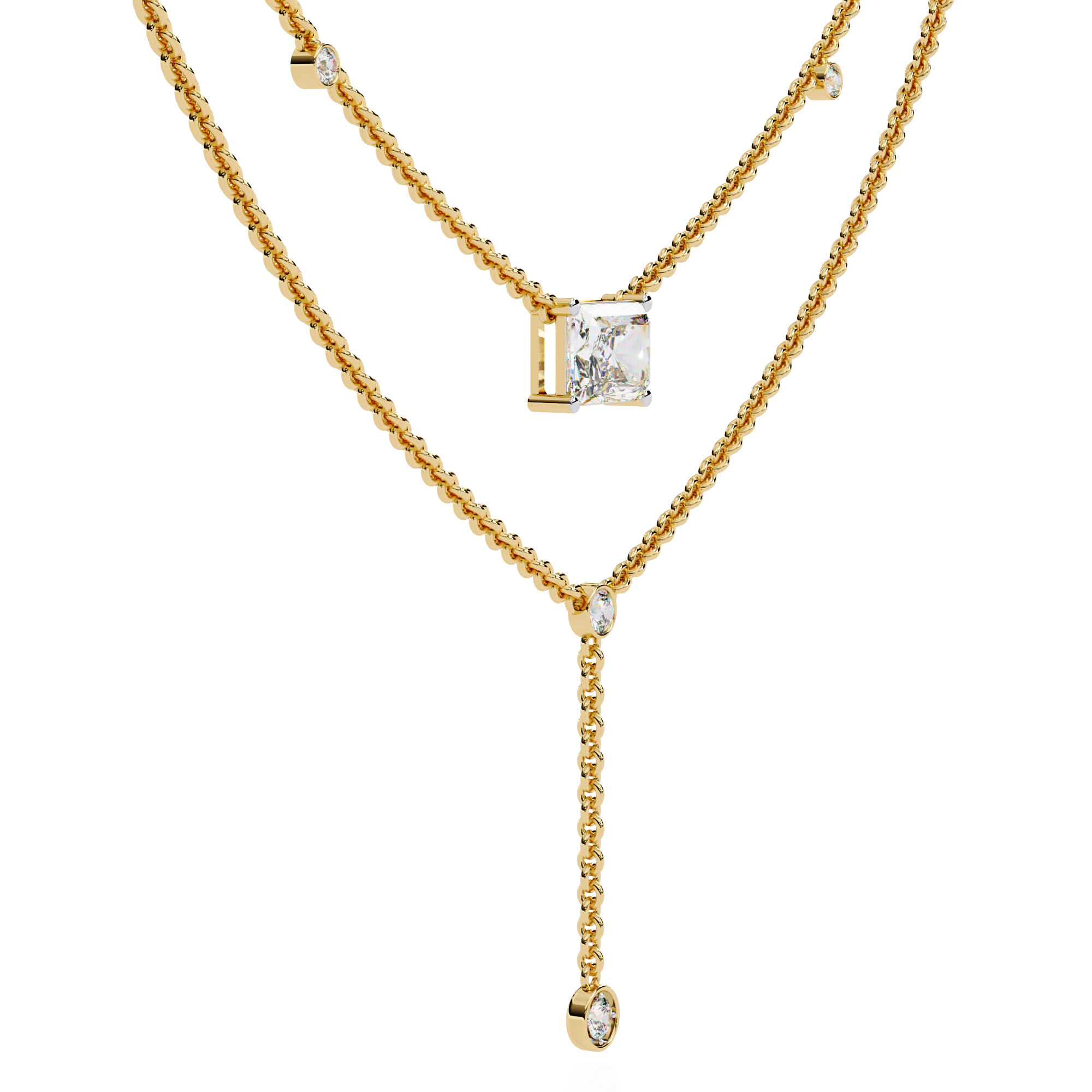 18k Gold Ladies Lab Grown Diamond Beautiful Necklace