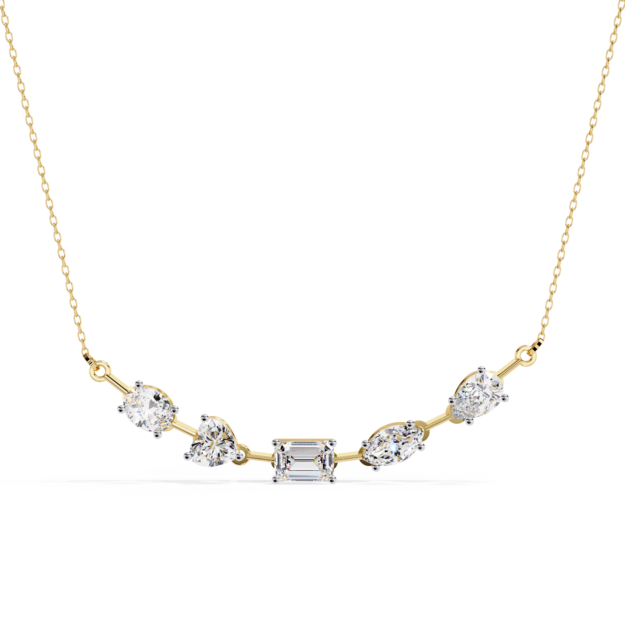 Beautiful Ladies Necklace 18k Gold Lab Grown Diamond