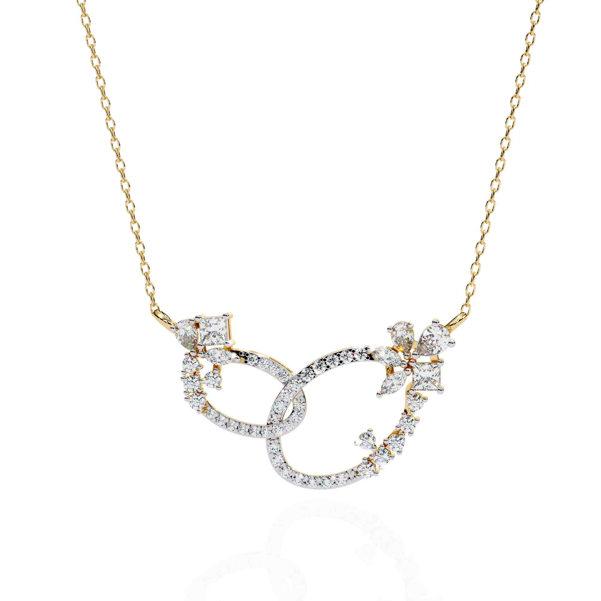 18k Gold Beautiful Ladies Necklace Lab Grown Diamond
