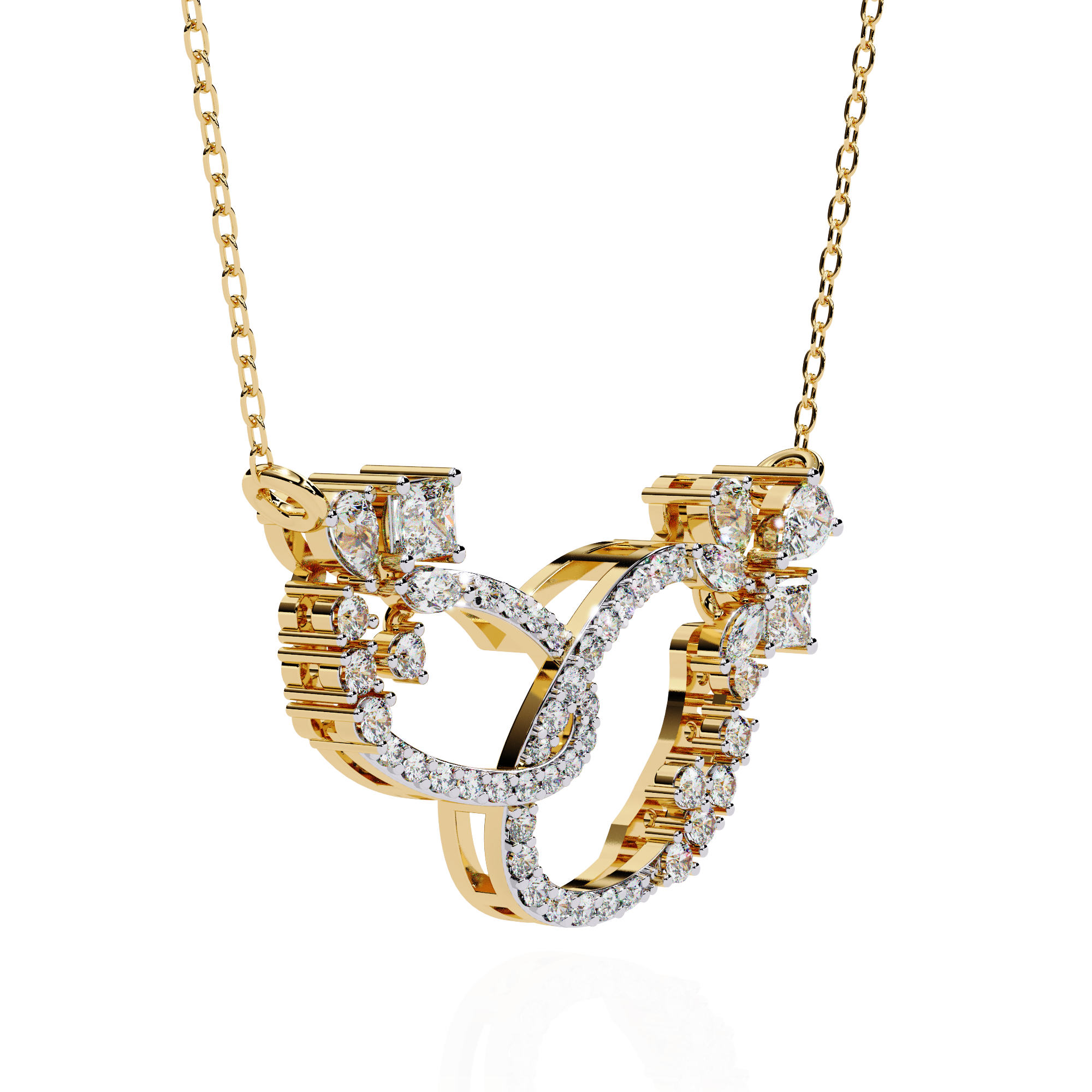 18k Gold Beautiful Ladies Necklace Lab Grown Diamond