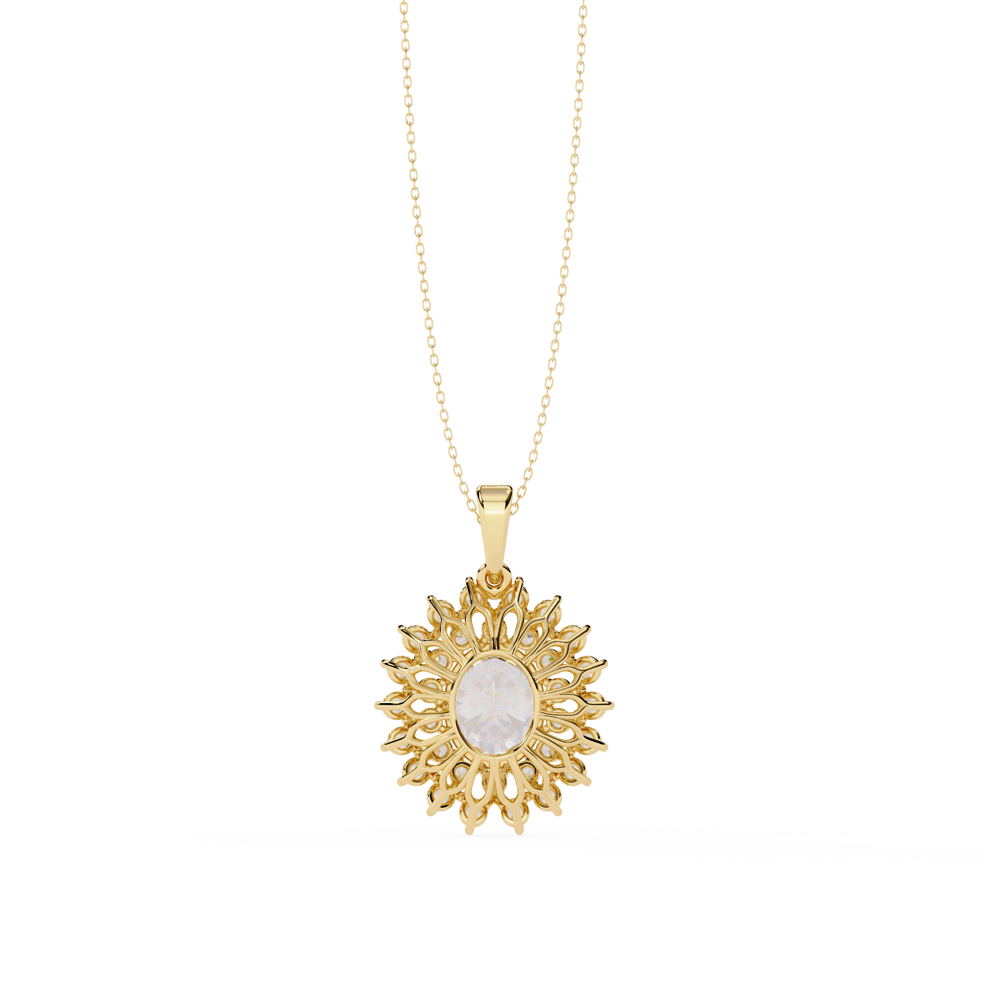 Beautiful Necklace For Ladies 18k Gold Lab Grown Diamond